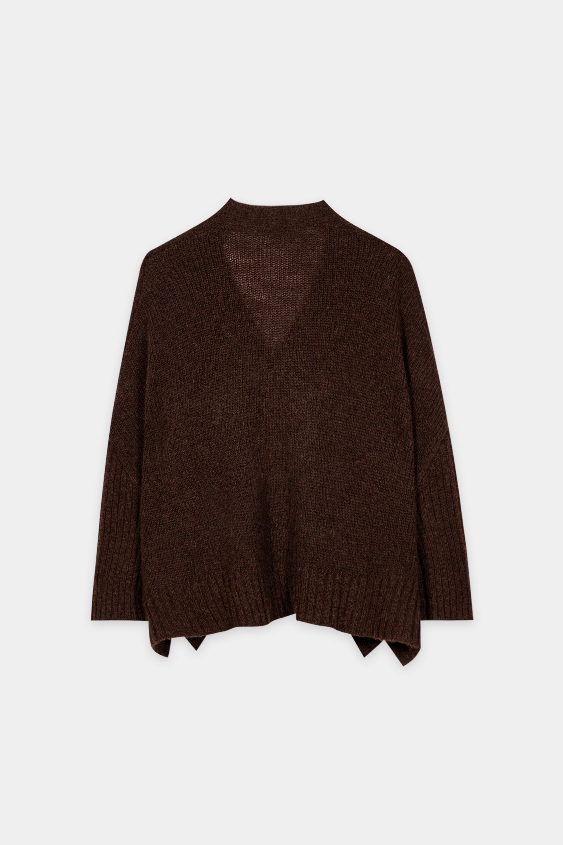 Cape-Cardigan aus Alpaka-Mix - marone - Standard | Artikel Rück