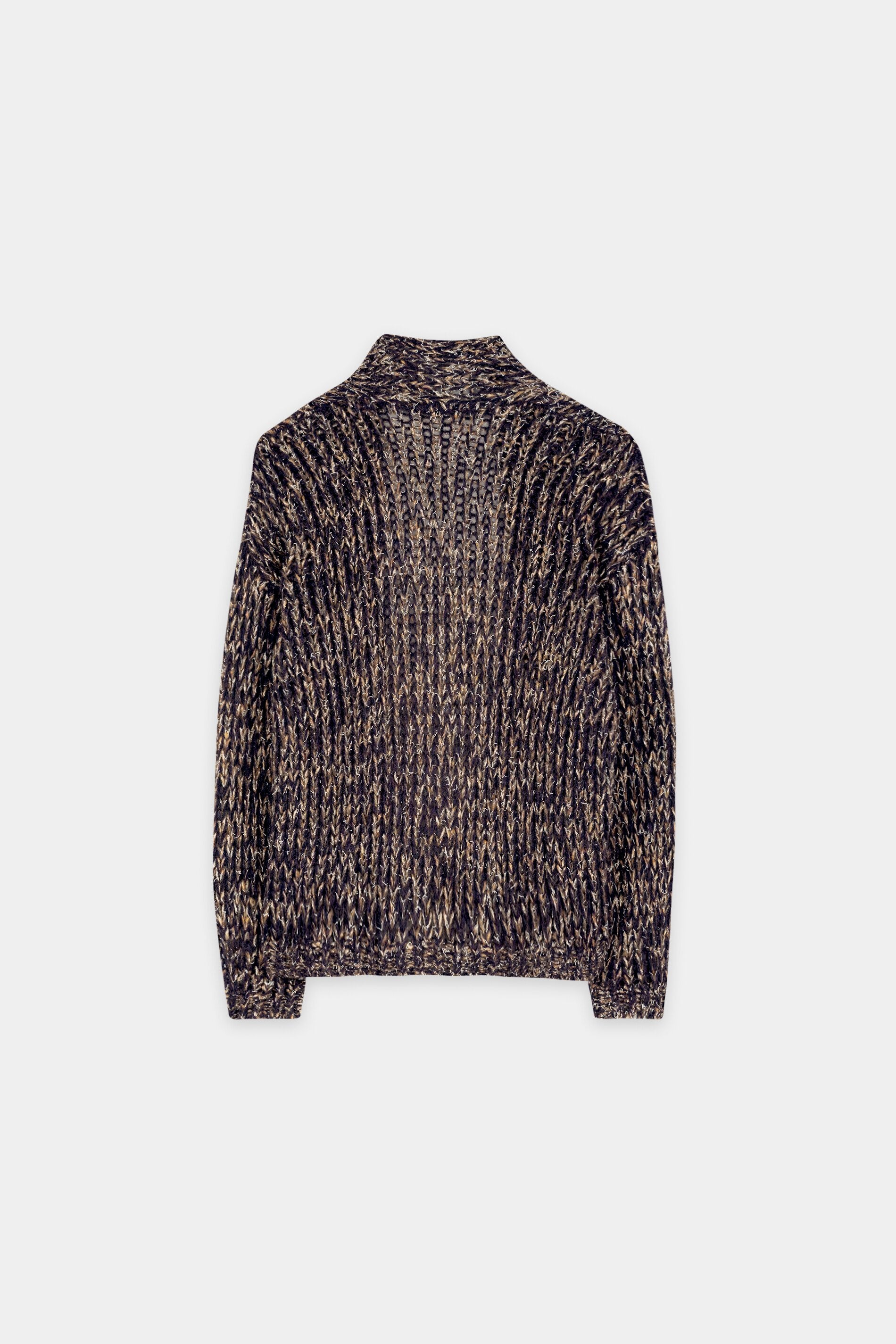 Cardigan mit Mouliné-Struktur - plum - Standard | Artikel Rück