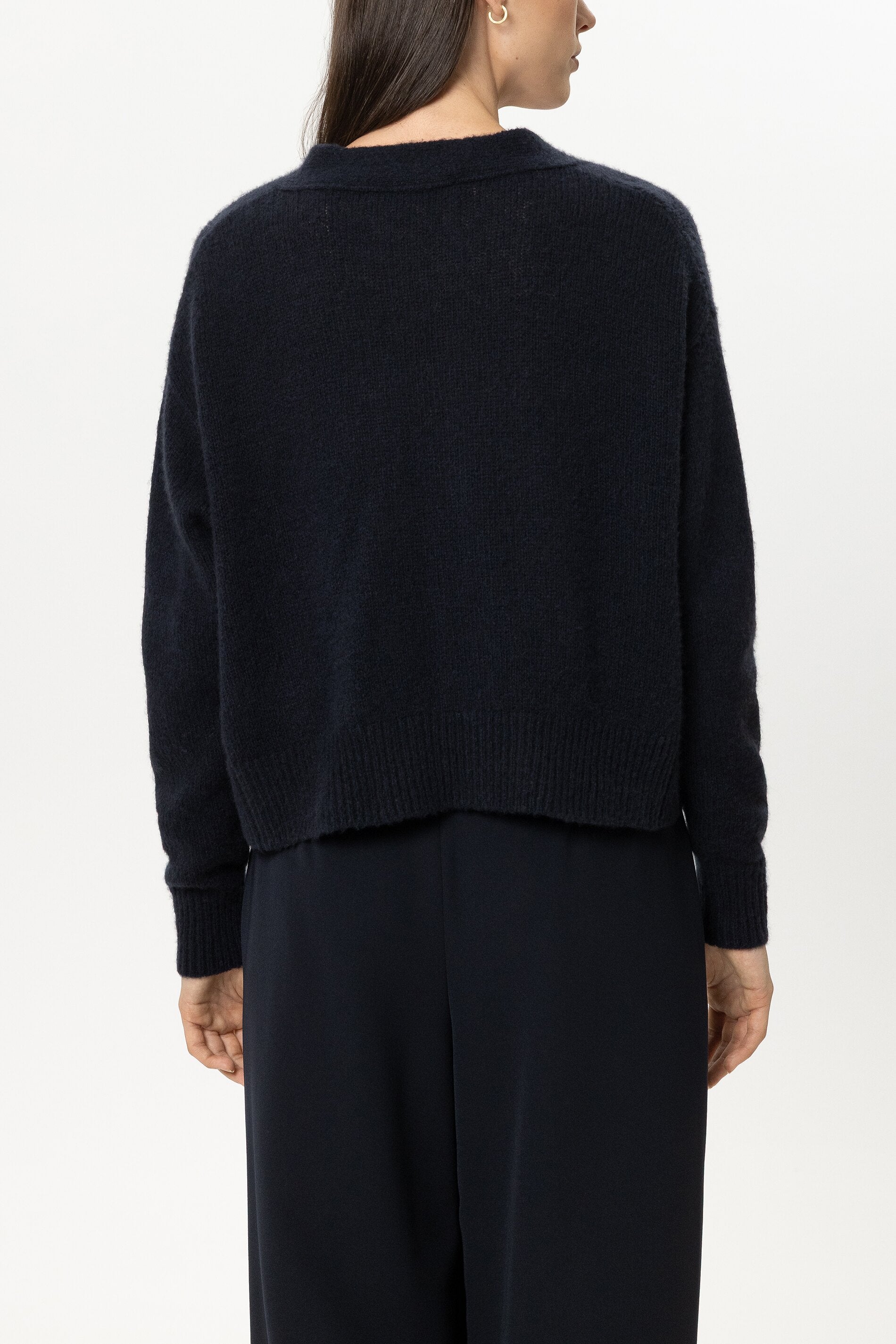 Cardigan aus Kaschmir-Mix - winter navy - Standard | Model Rück