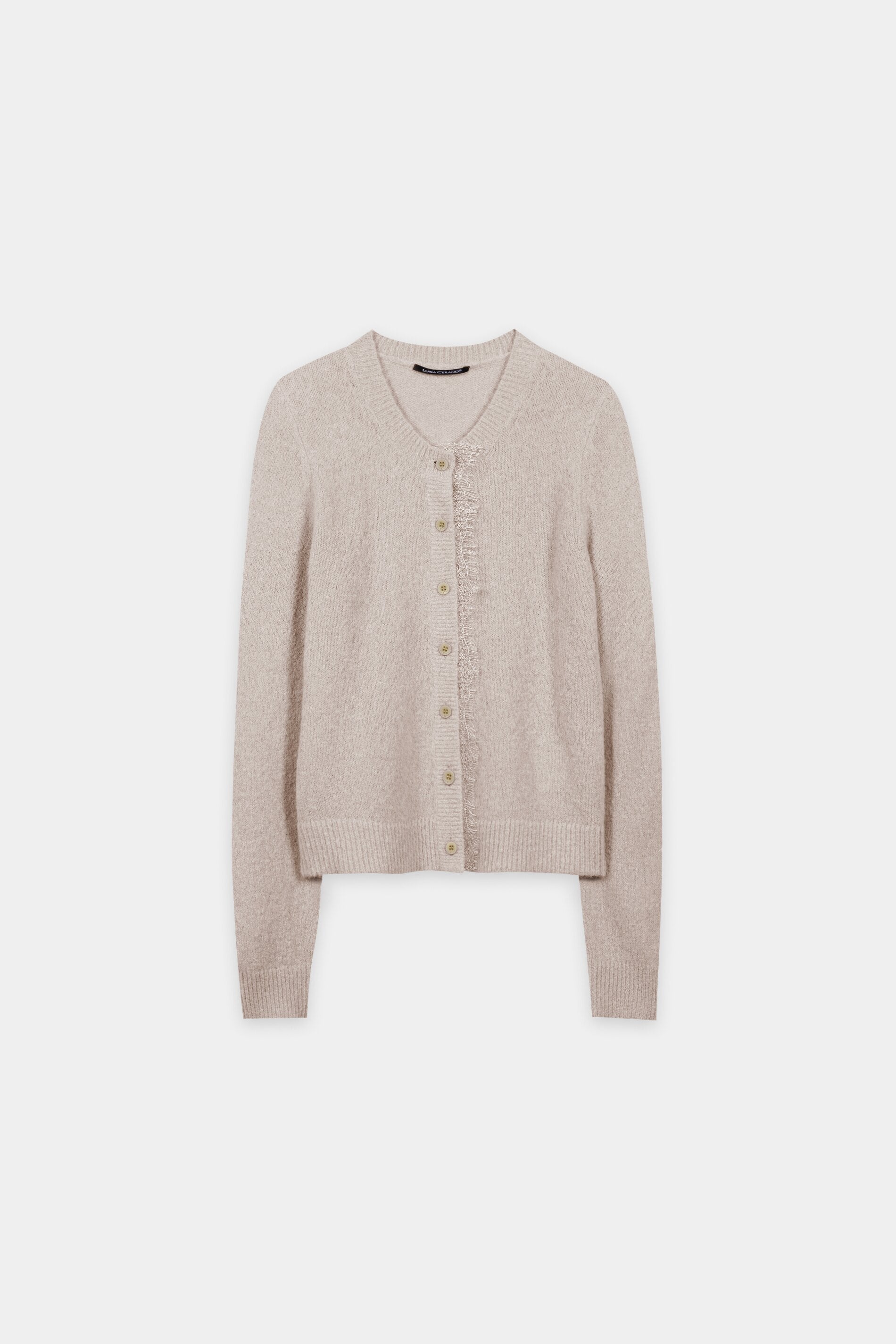 Cardigan mit Spitzendetail - pearl - Standard | Artikel Front