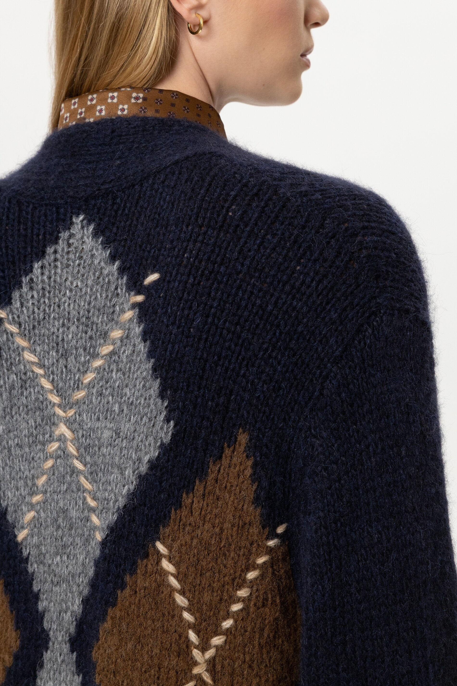 Alpaka-Mix-Cardigan mit Muster - multi - Standard | Model Detail