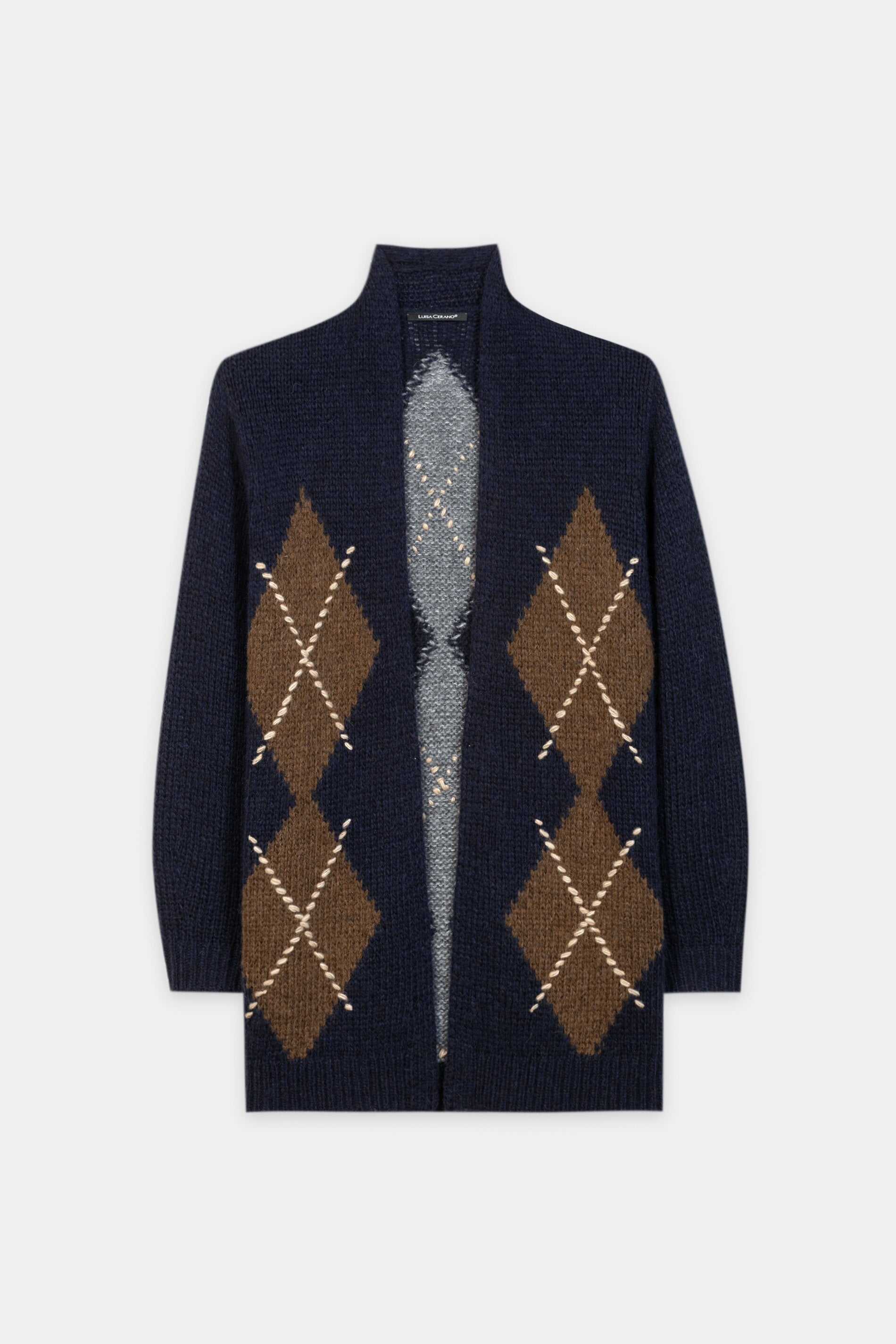 Alpaka-Mix-Cardigan mit Muster - multi - Standard | Artikel Front