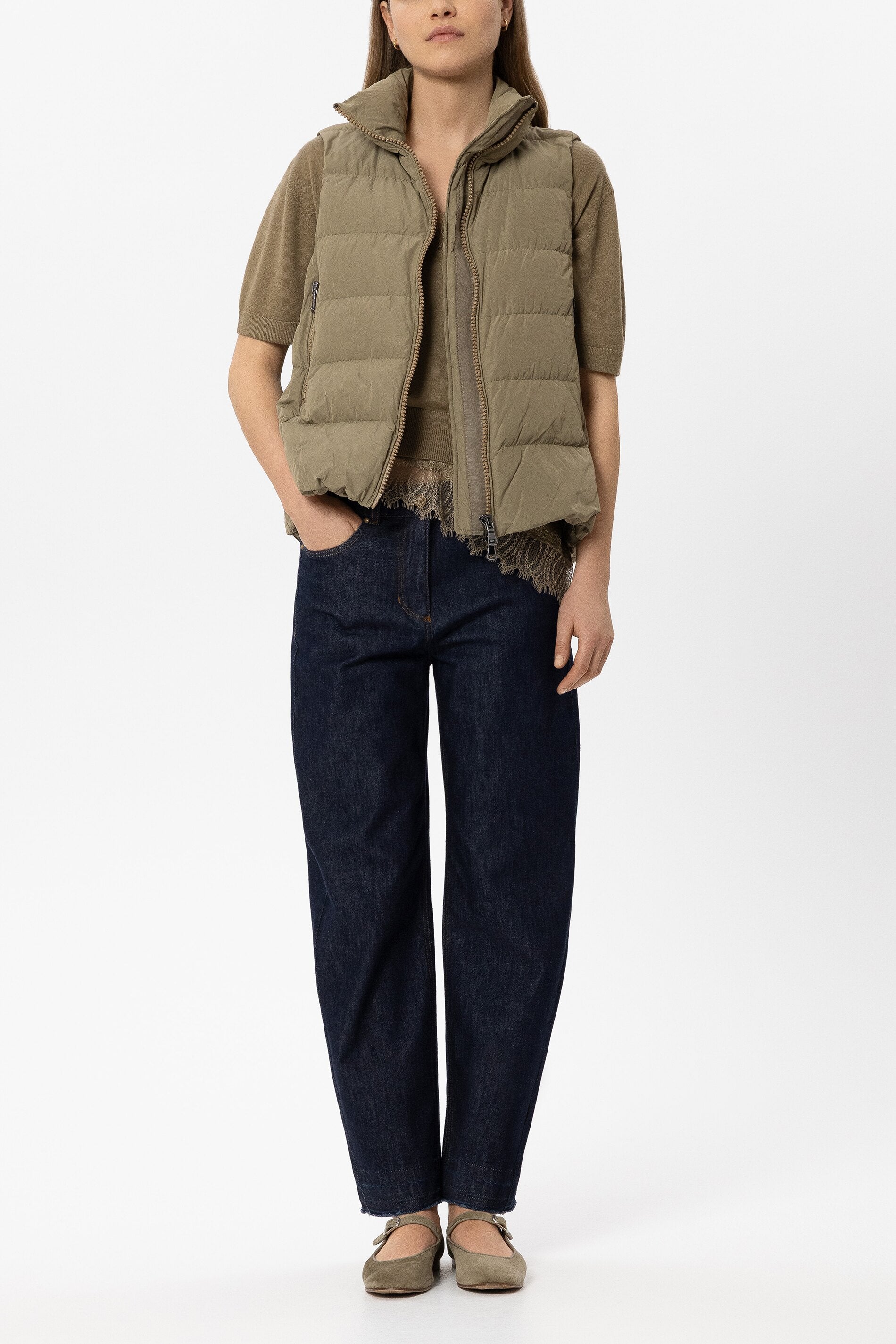 Taft-Weste - salbei - Standard | Model Front
