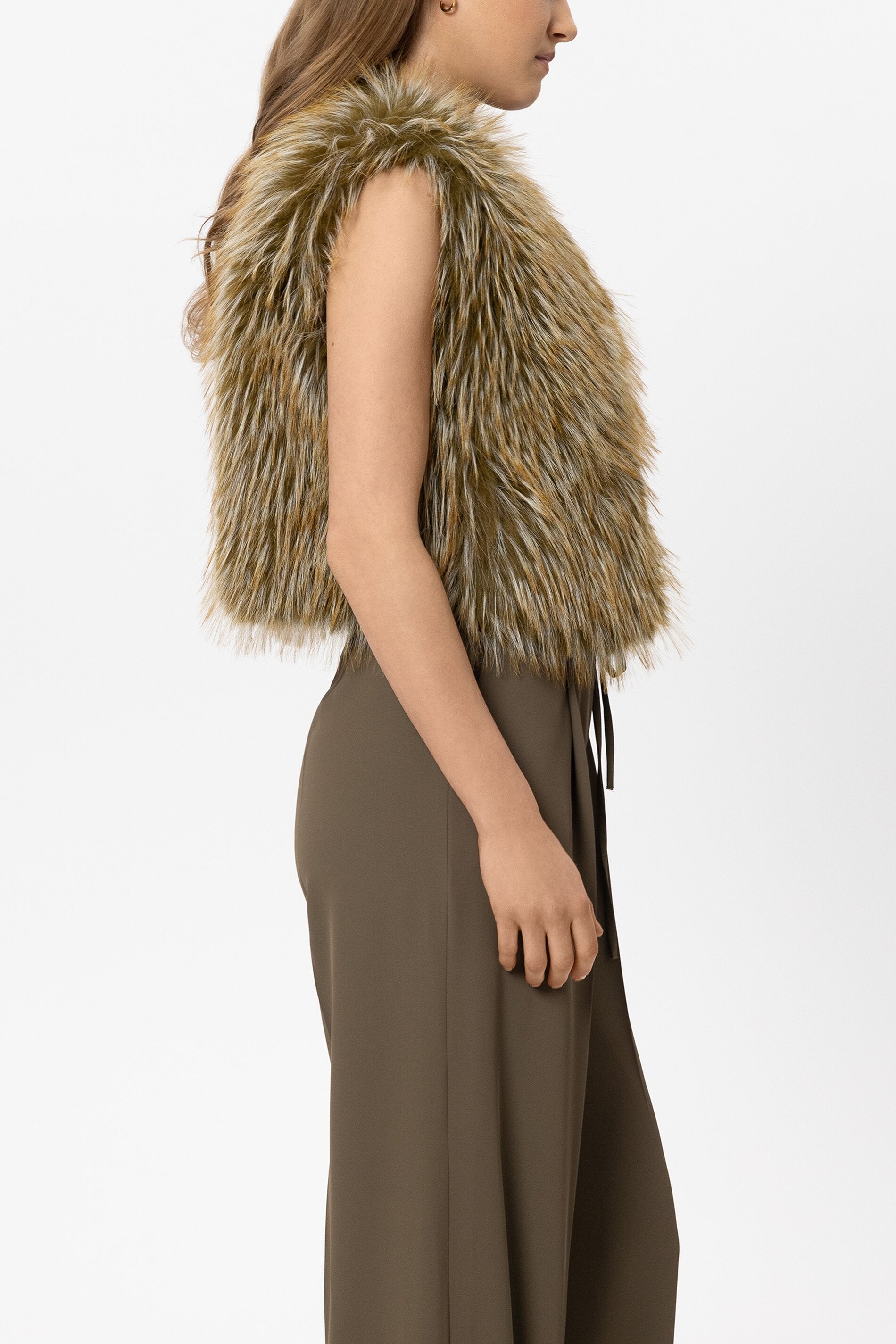 Boho-Weste in Fell-Optik - olio - Standard | Model Seite