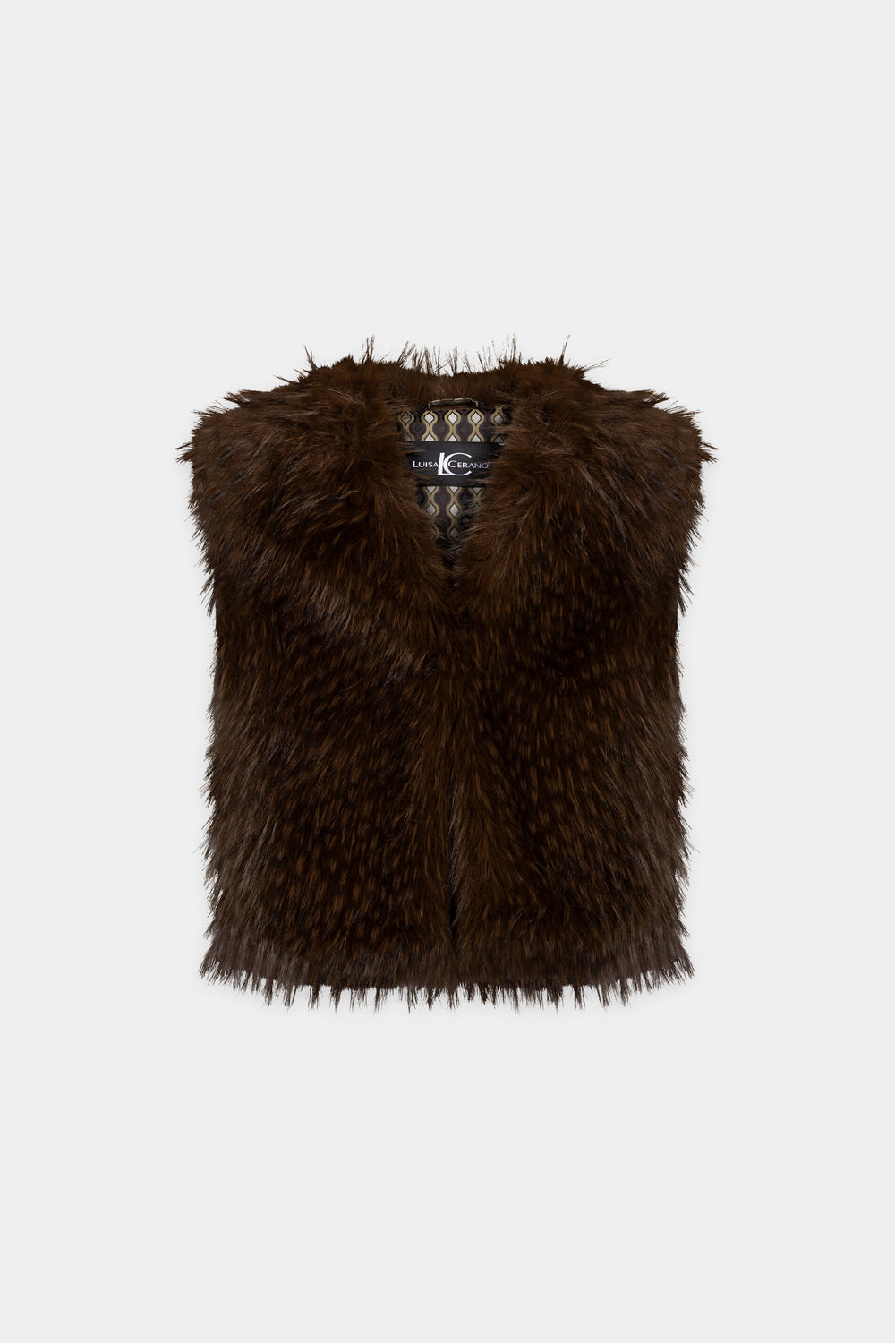 Boho-Weste in Fell-Optik - marone - Standard