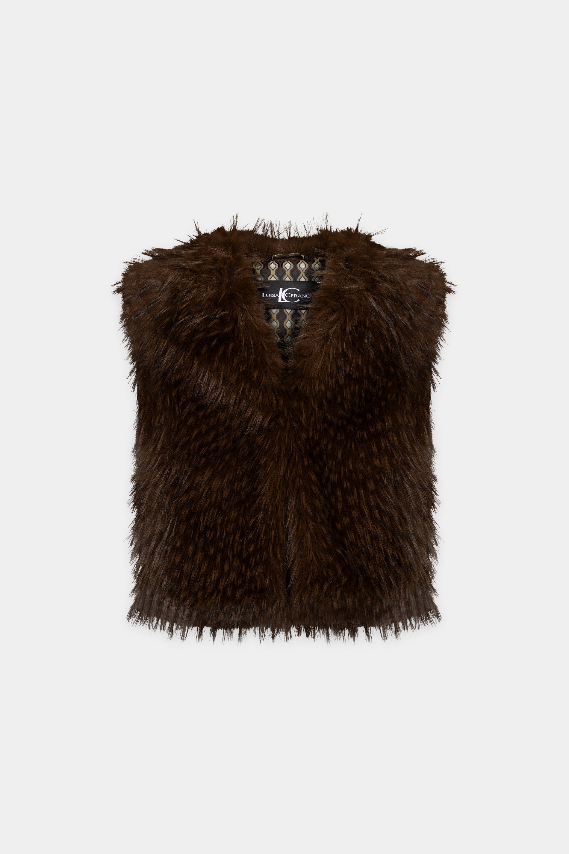 Boho-Weste in Fell-Optik - marone - Standard | Artikel Front