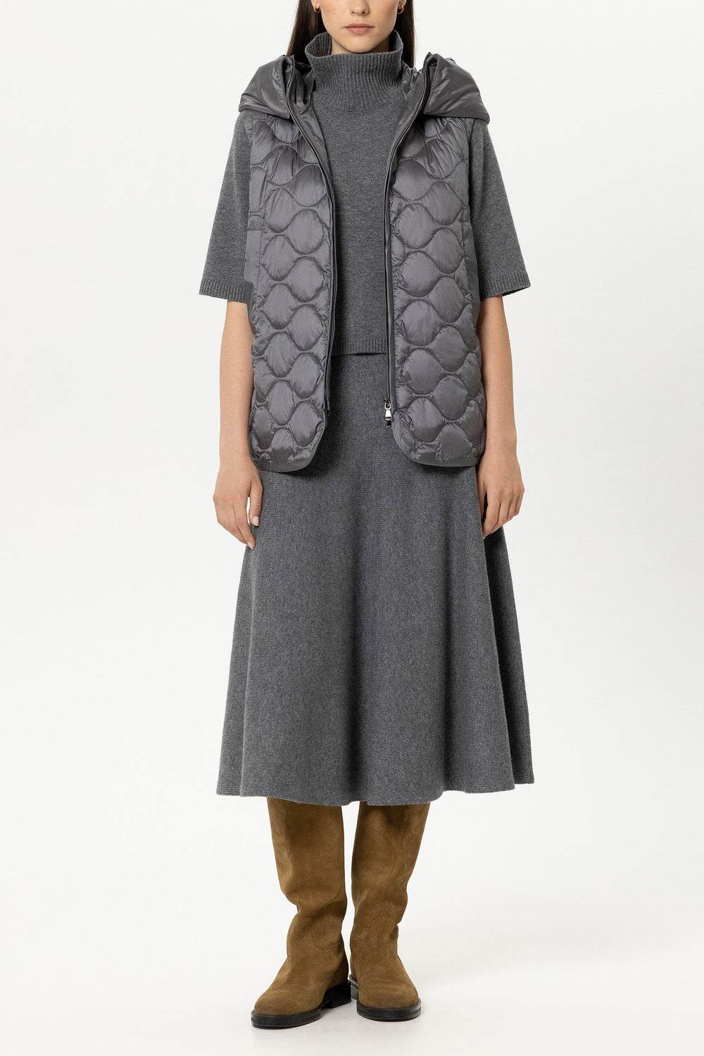 Daunen-Outdoorweste - heather grey - Standard
