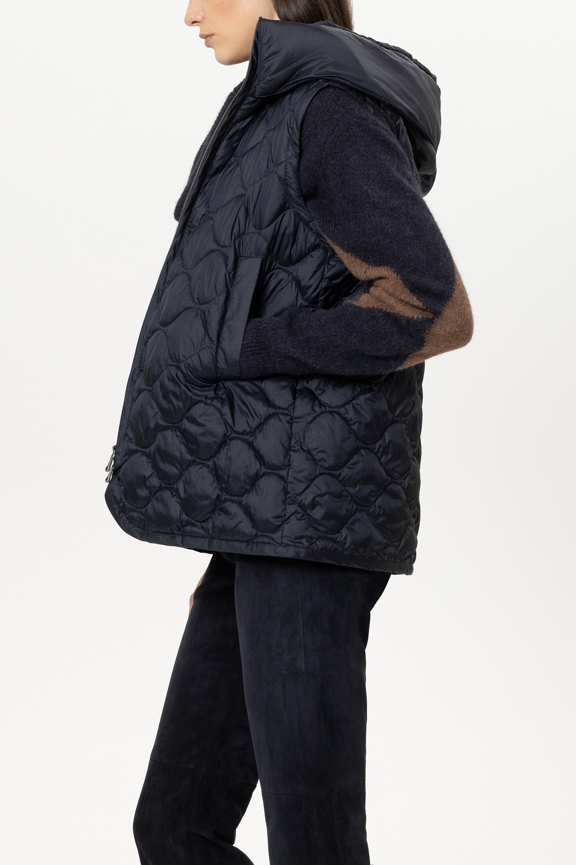 Daunen-Outdoorweste - winter navy - Standard | Model Seite