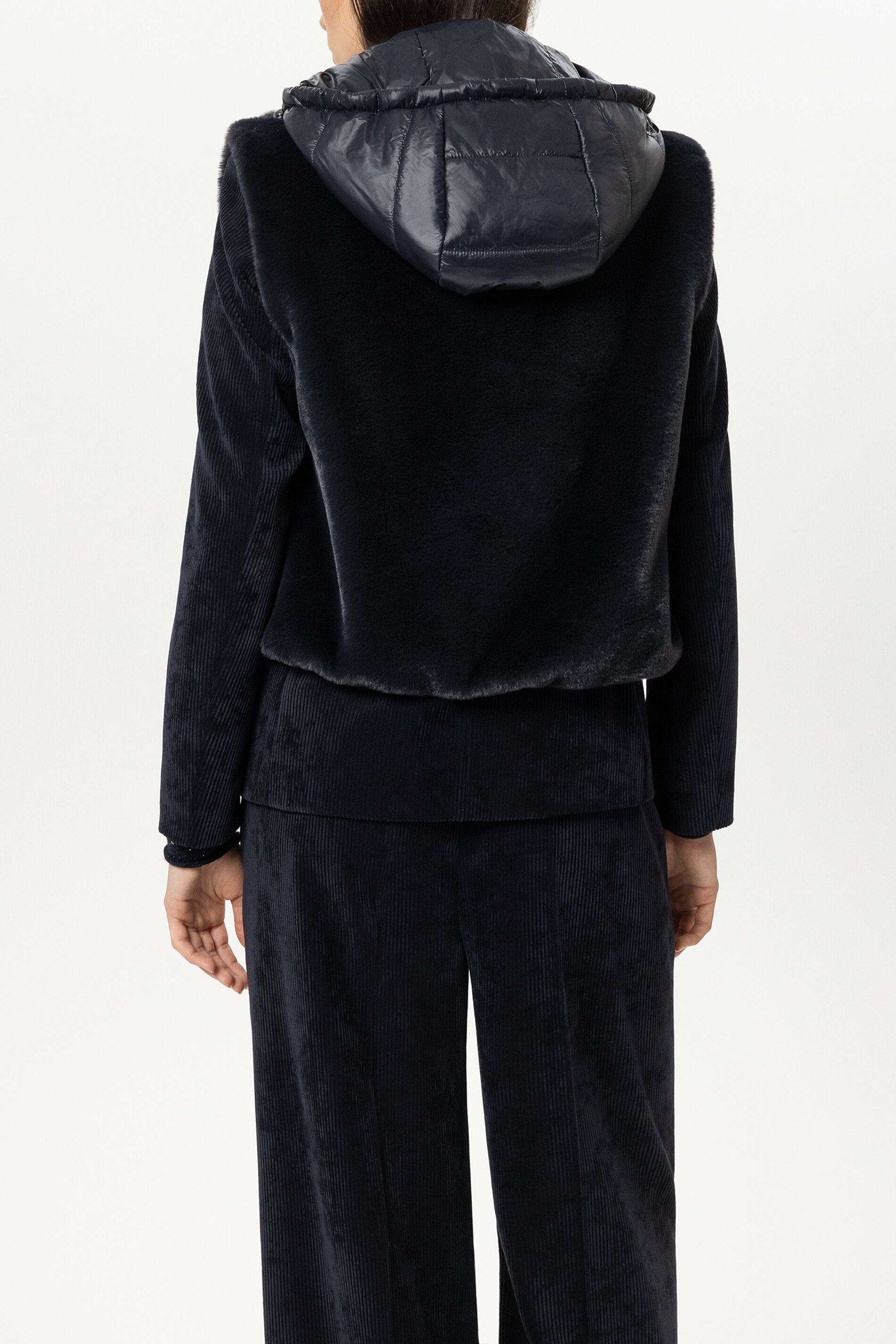Weste in Fell-Optik - winter navy - Standard | Model Rück