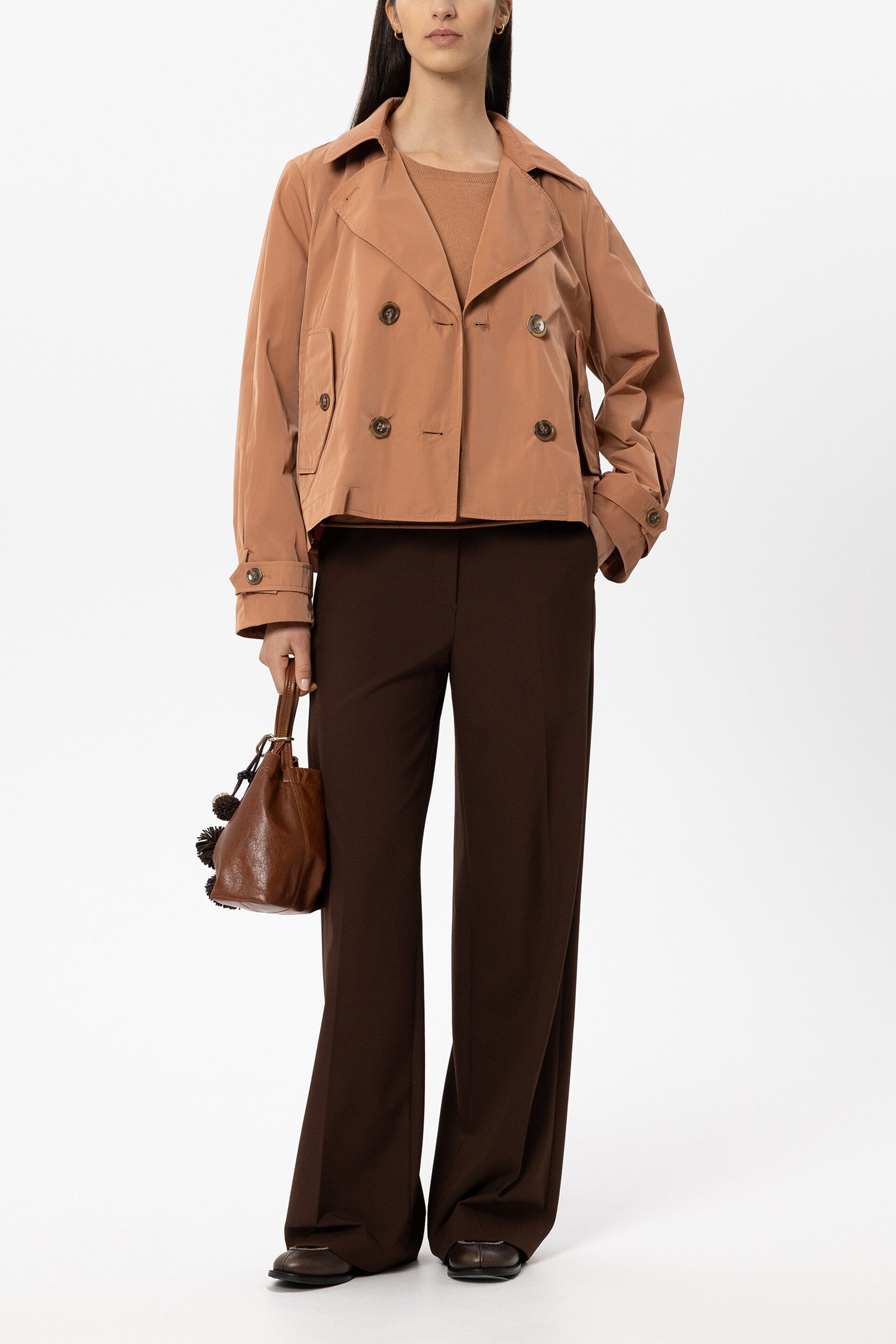 Satin-Trenchjacke - brick - Standard | Model Front