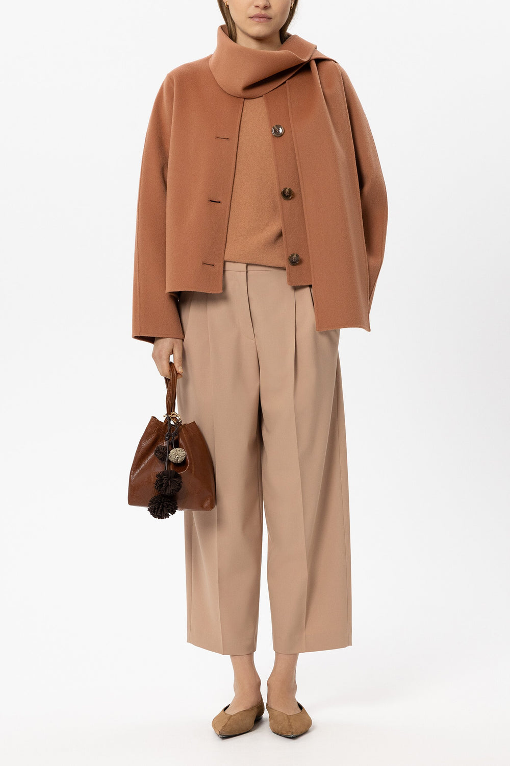 Doubleface-Jacke mit Schal - brick - Standard