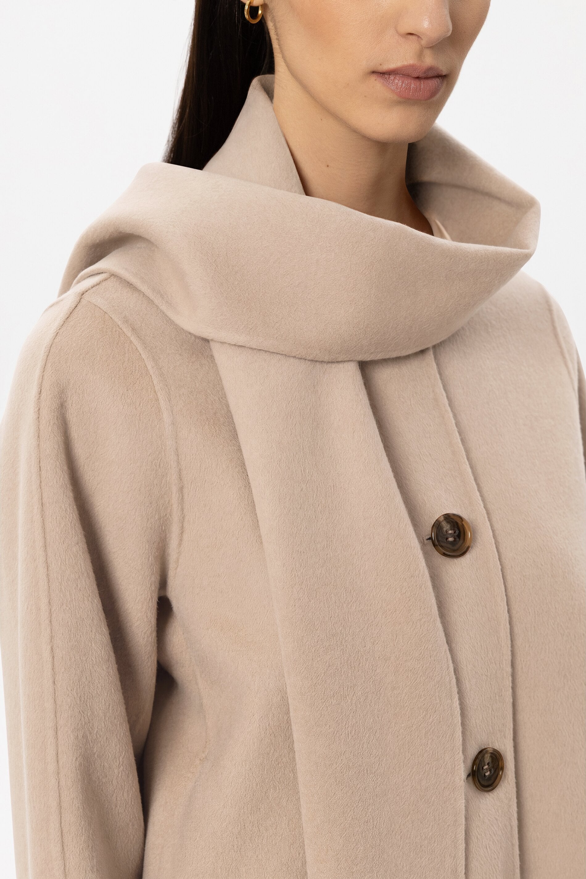 Doubleface-Jacke mit Schal - cappuccino - Standard | Model Detail