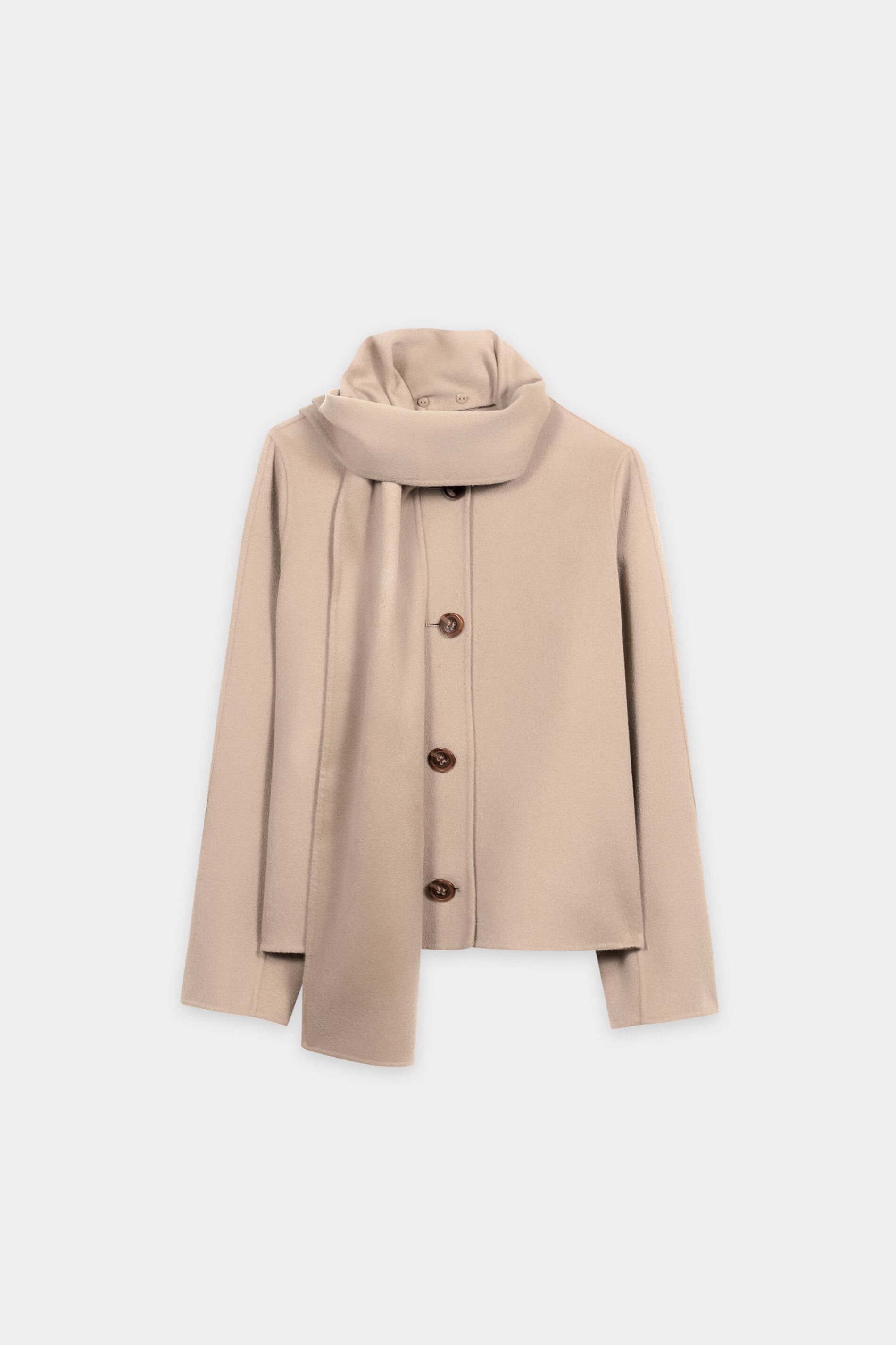 Doubleface-Jacke mit Schal - cappuccino - Standard | Artikel Front