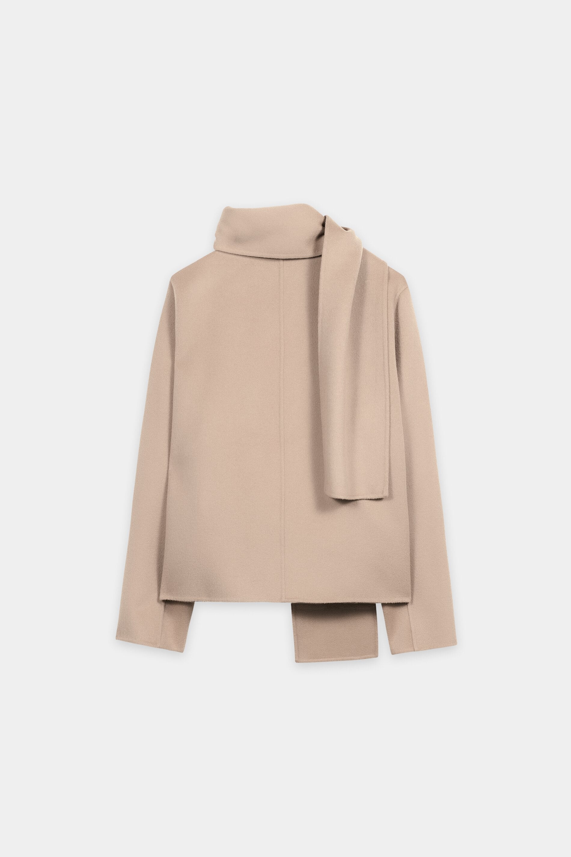 Doubleface-Jacke mit Schal - cappuccino - Standard | Artikel Rück