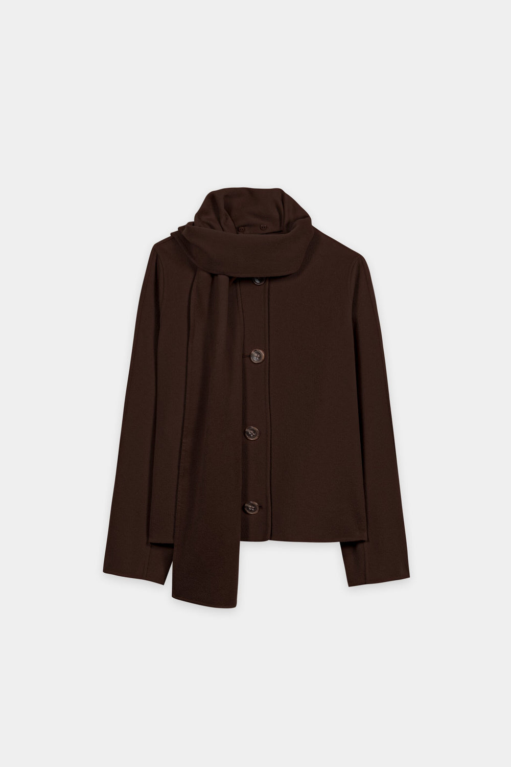Doubleface-Jacke mit Schal - marone - Standard