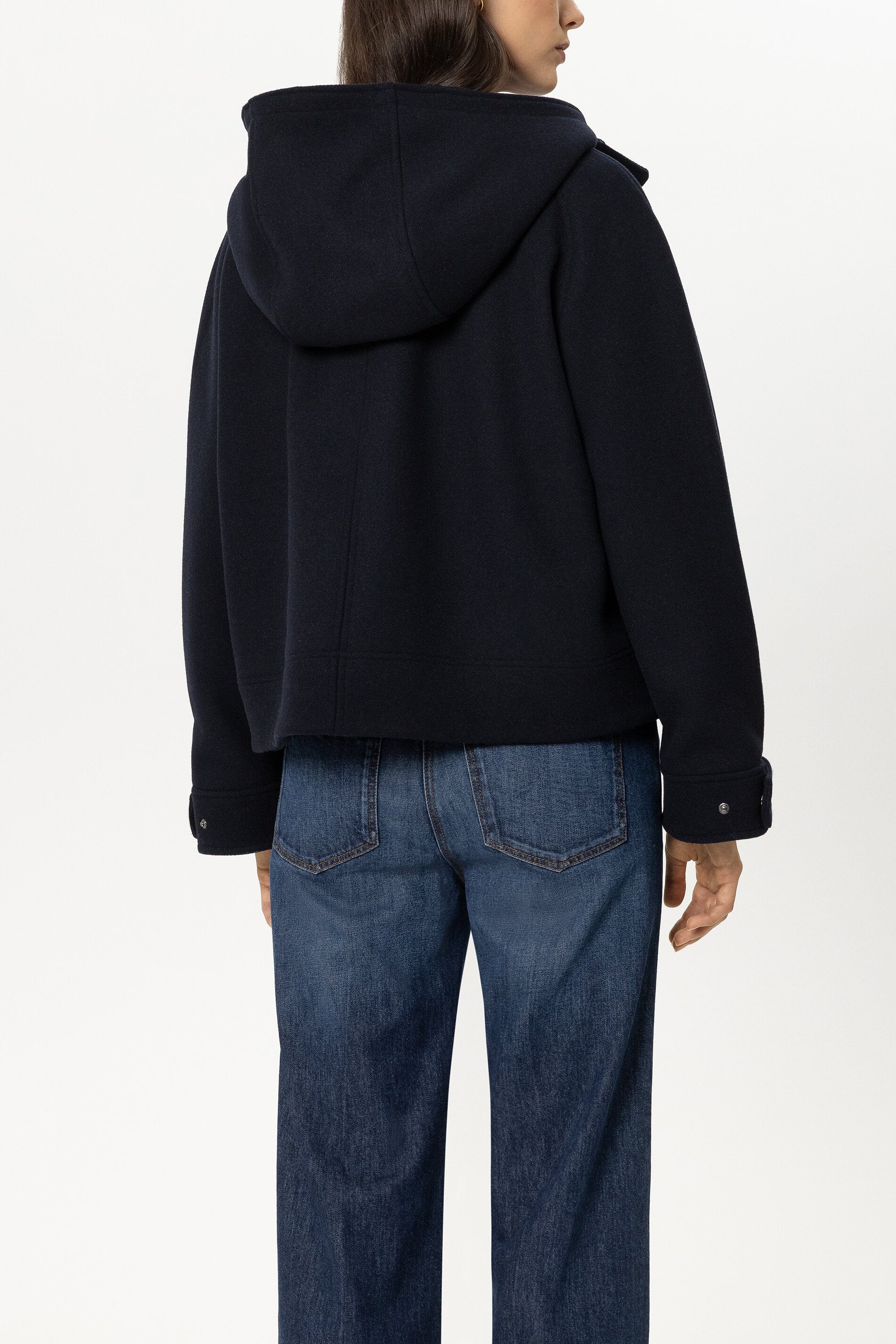 Outdoorjacke aus Woll-Mix - winter navy - Standard | Model Rück