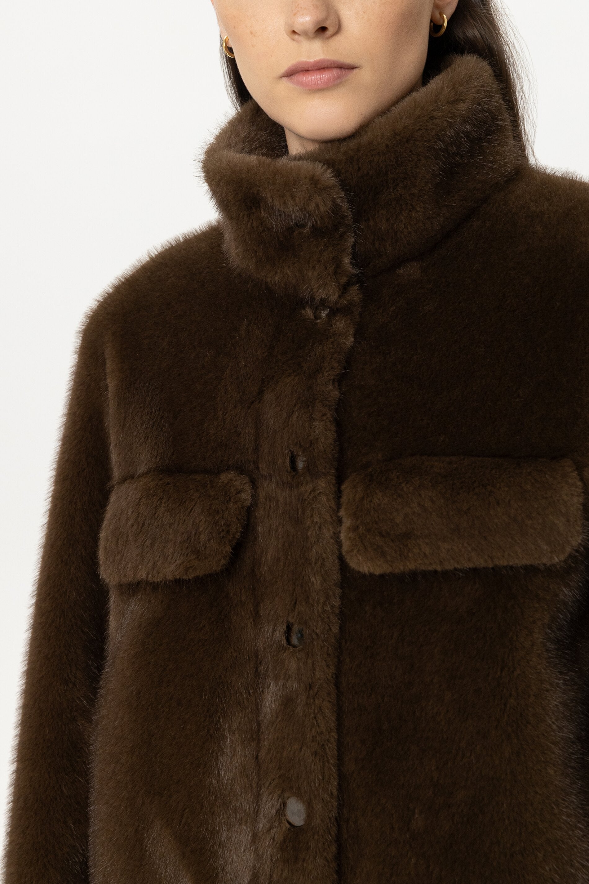 Jacke in Nerz-Optik - caramel - Standard | Model Detail