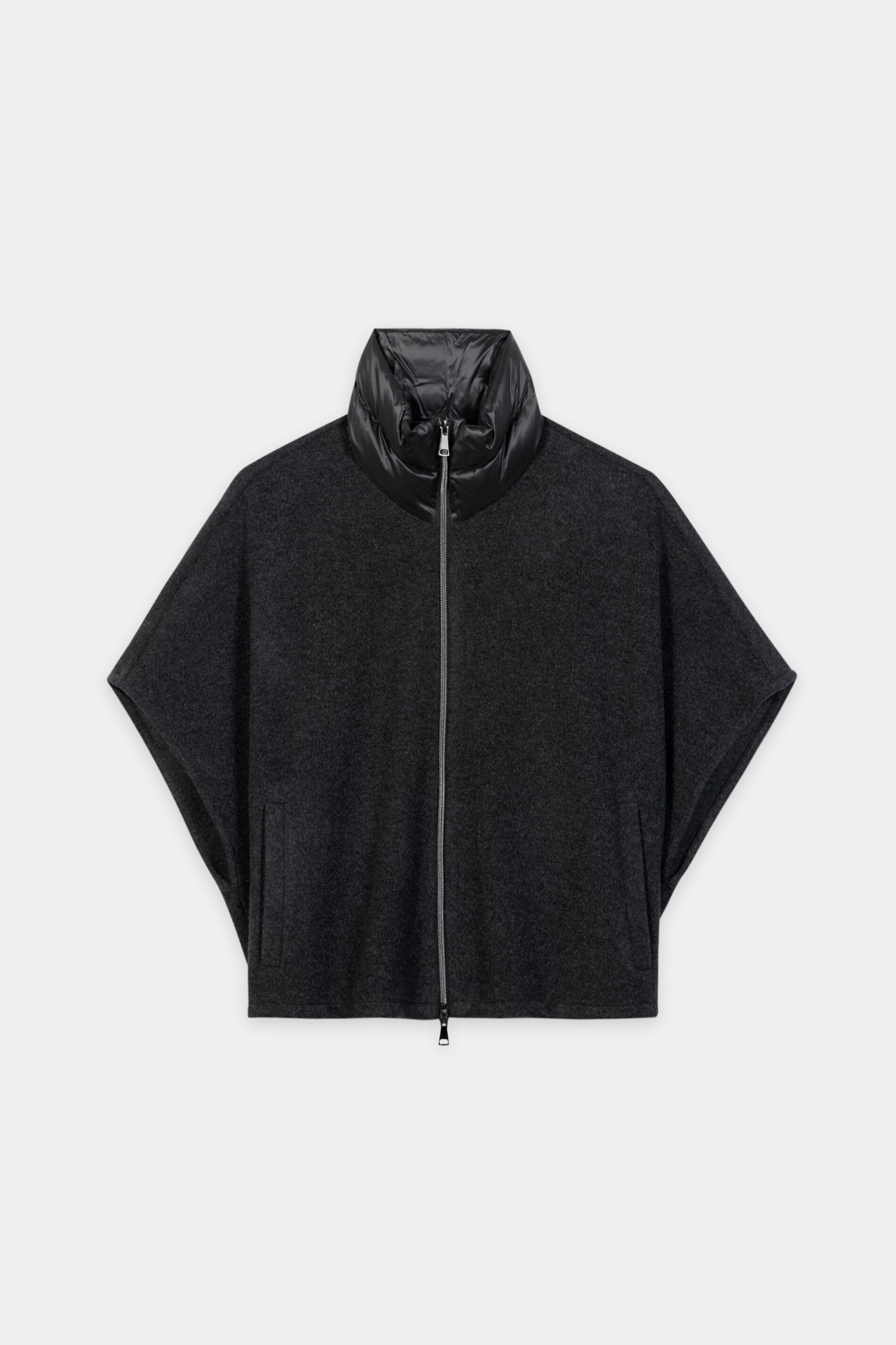 Outdoorcape aus Woll-Mix - anthracite - Standard