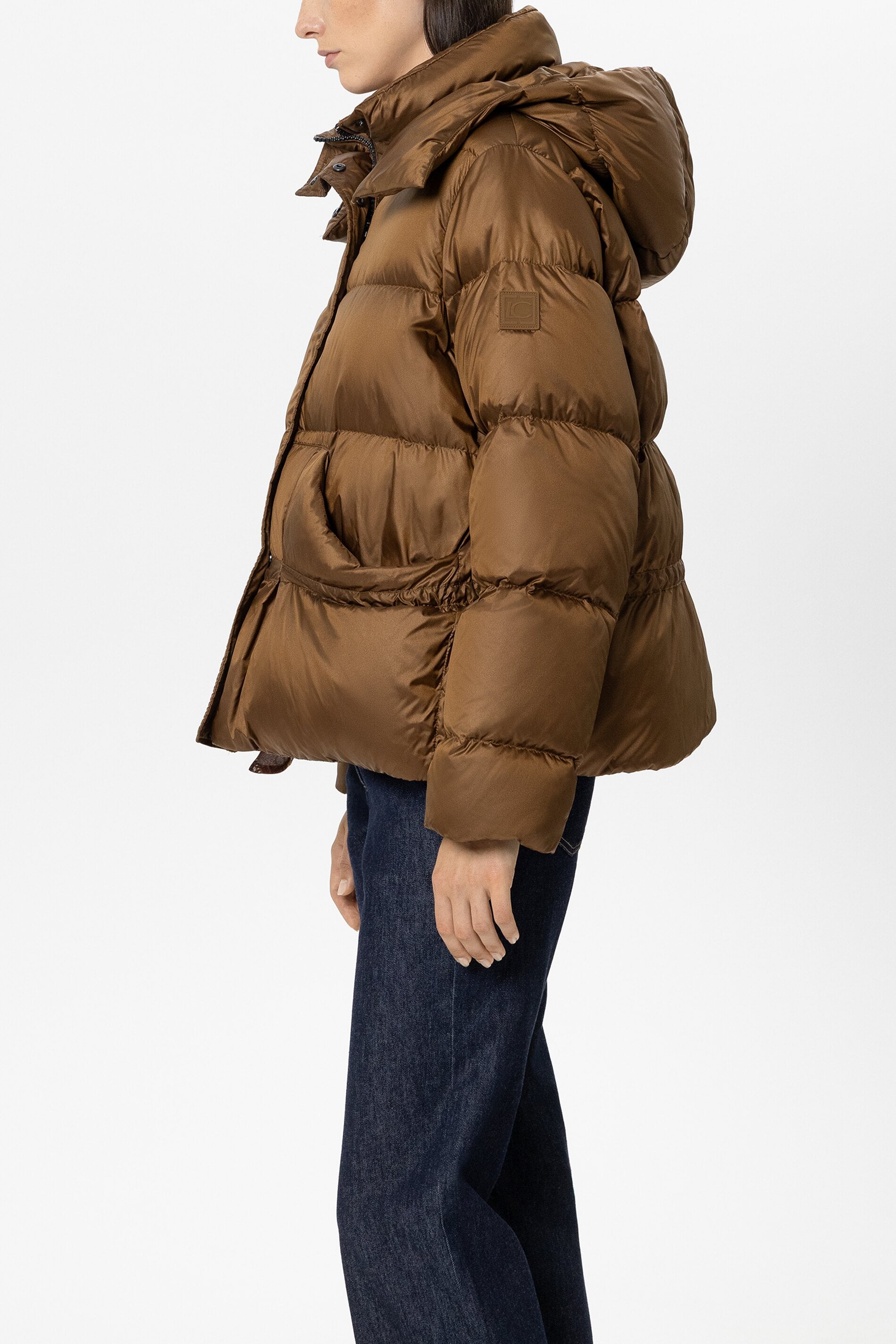 Daunen-Outdoorjacke - caramel - Standard | Model Seite