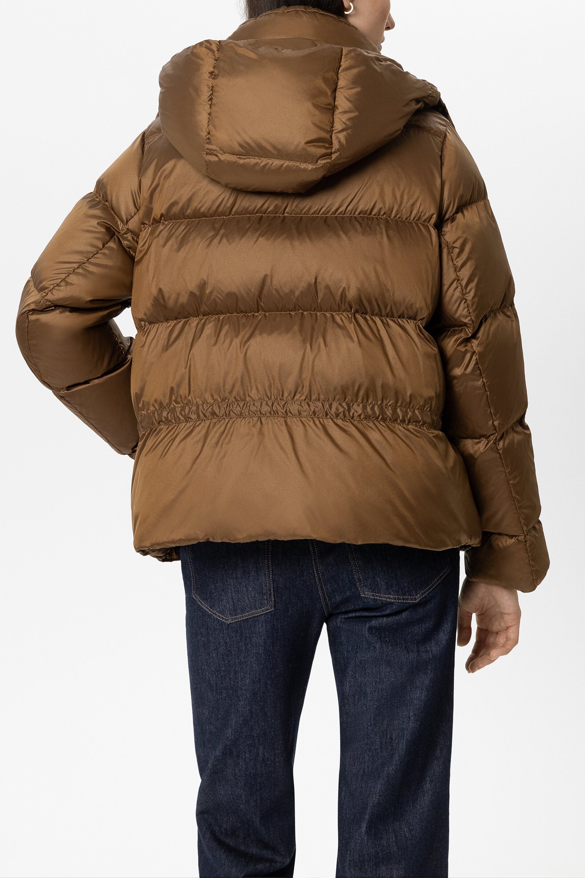 Daunen-Outdoorjacke - caramel - Standard | Model Rück