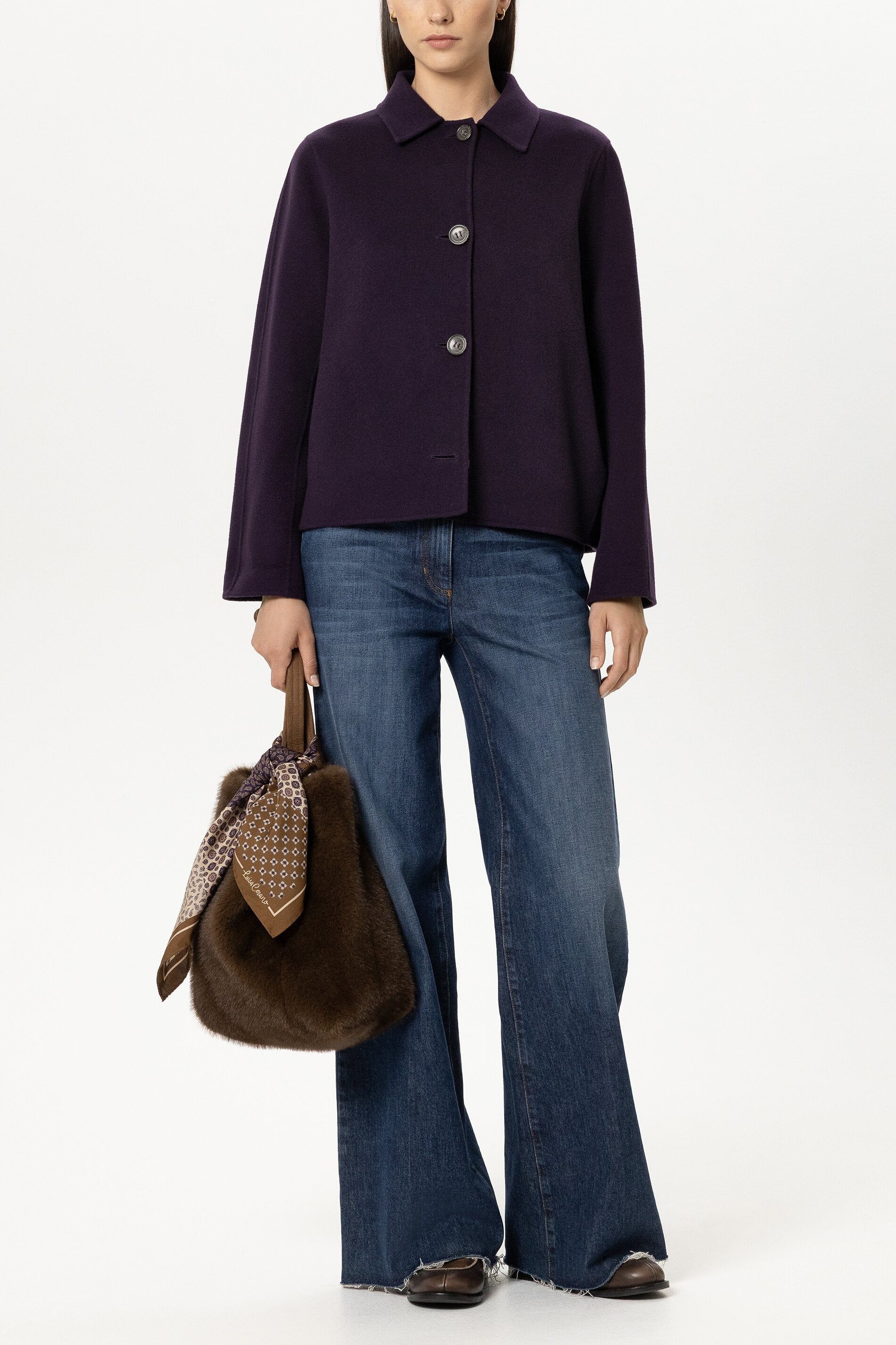 Doubleface-Jacke - plum - Standard | Model Front