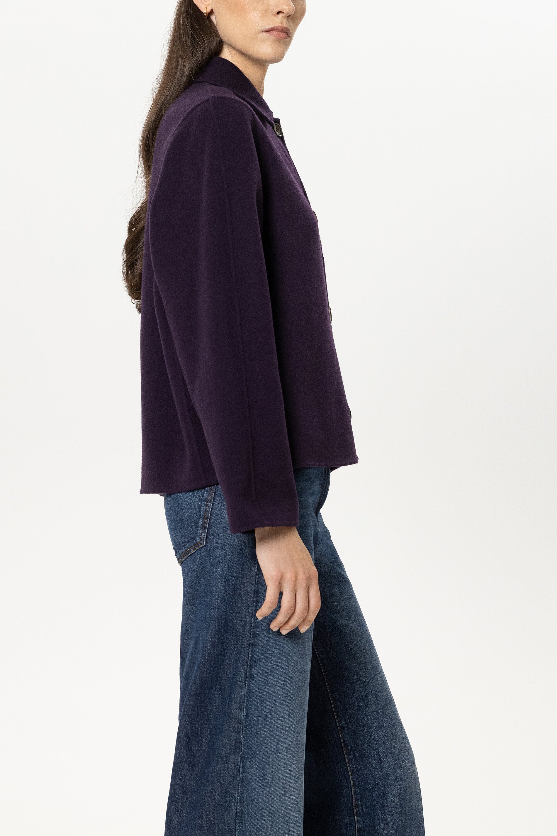 Doubleface-Jacke - plum - Standard | Model Seite