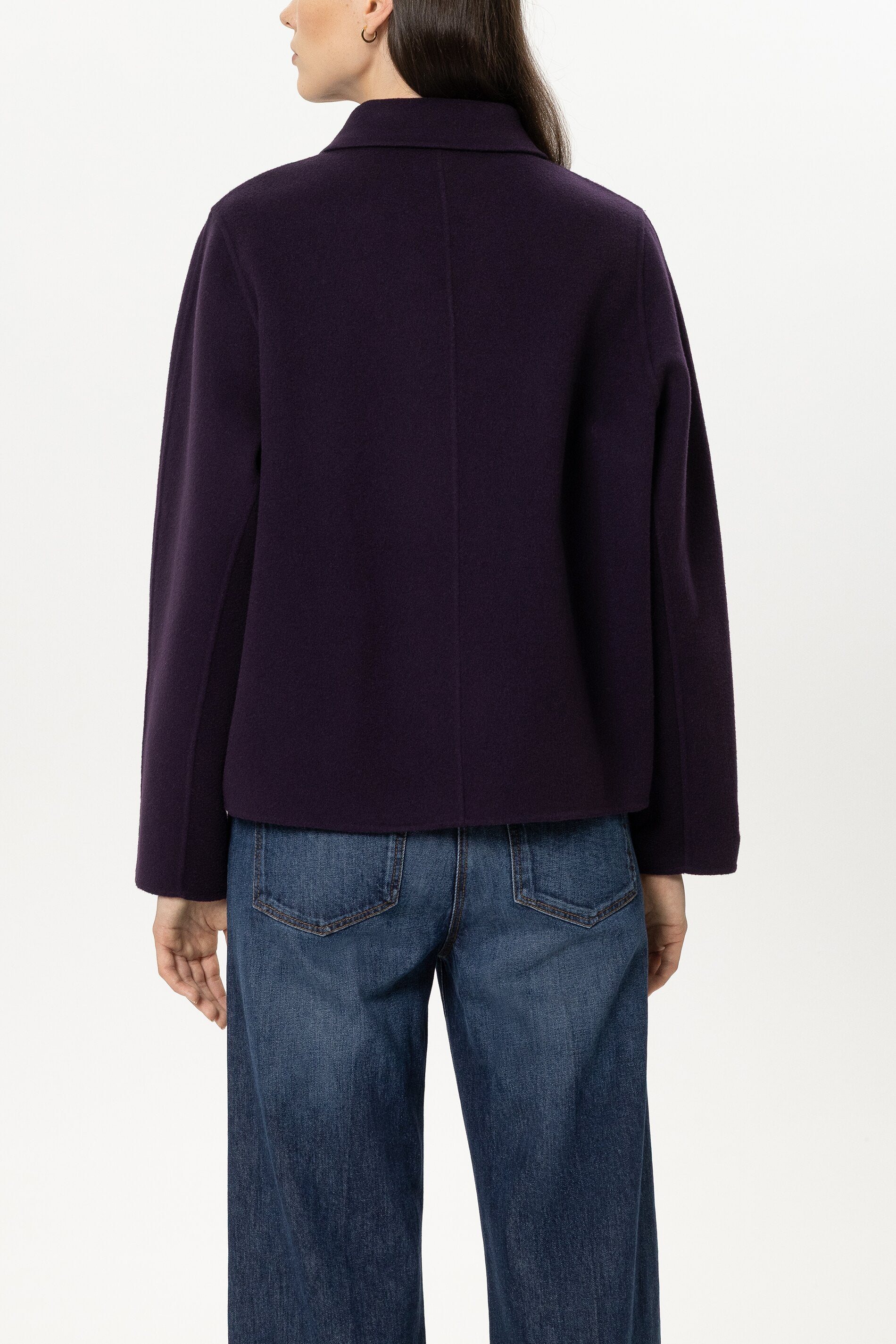 Doubleface-Jacke - plum - Standard | Model Rück