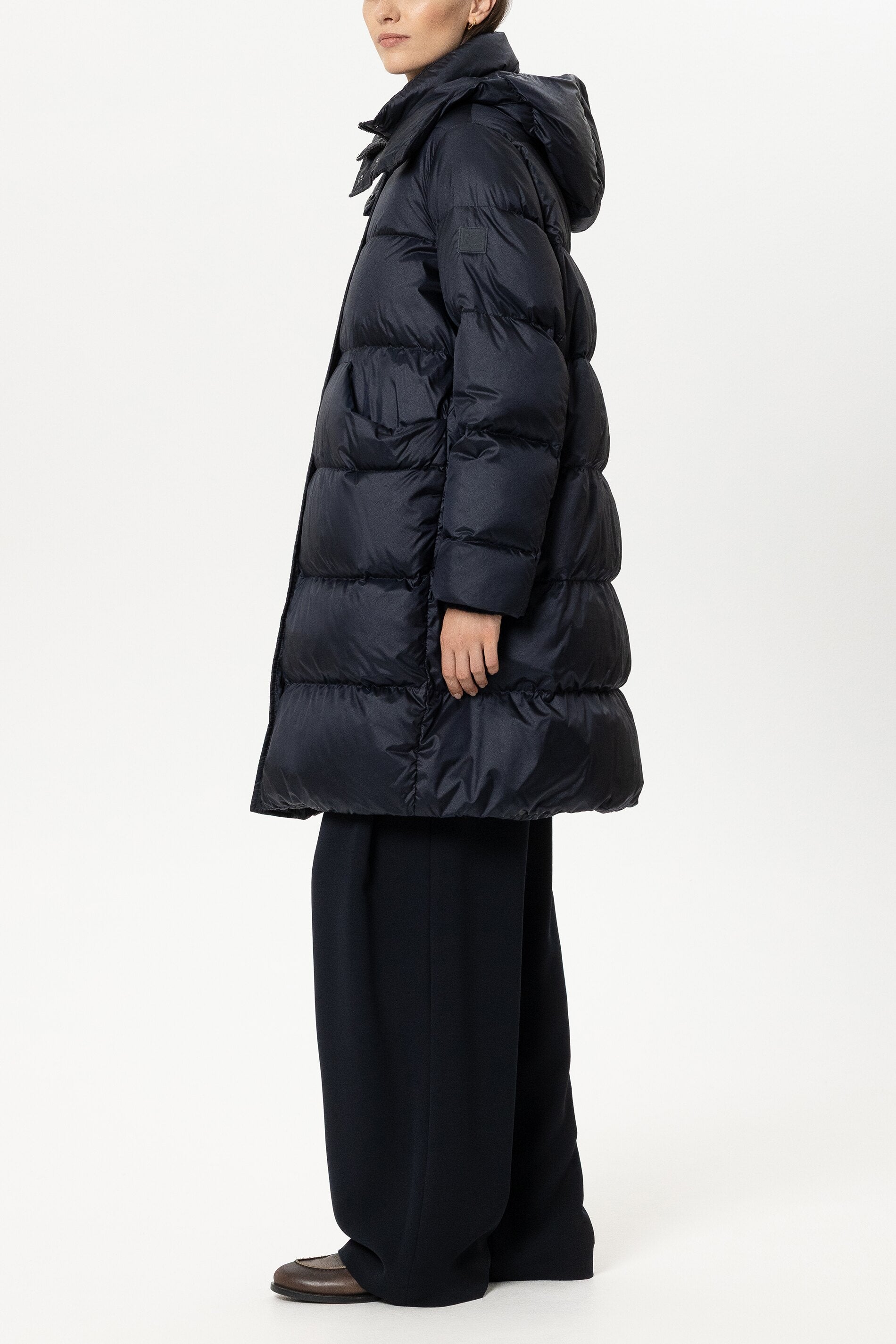 Daunen-Outdoormantel - winter navy - Standard | Model Seite