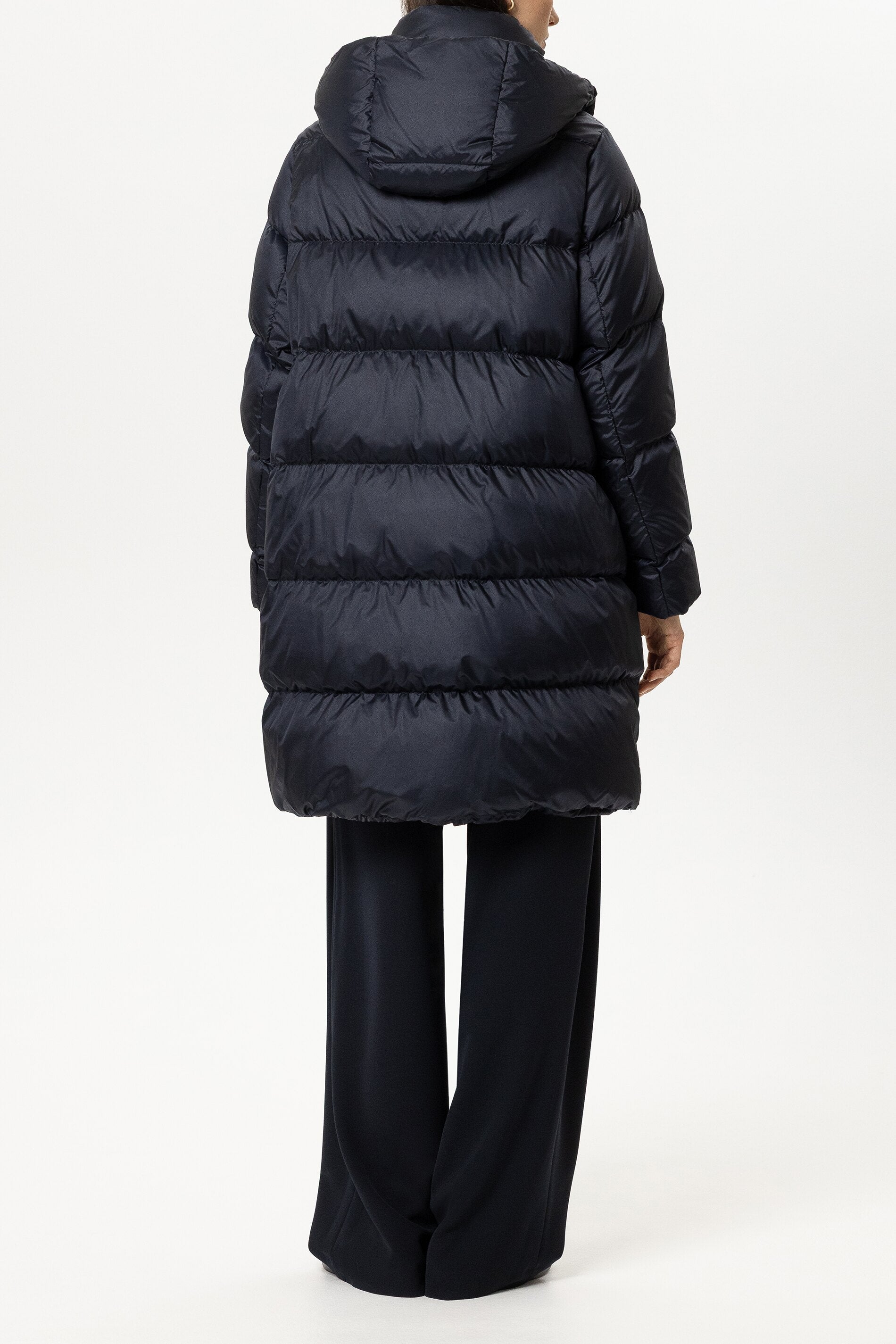 Daunen-Outdoormantel - winter navy - Standard | Model Rück