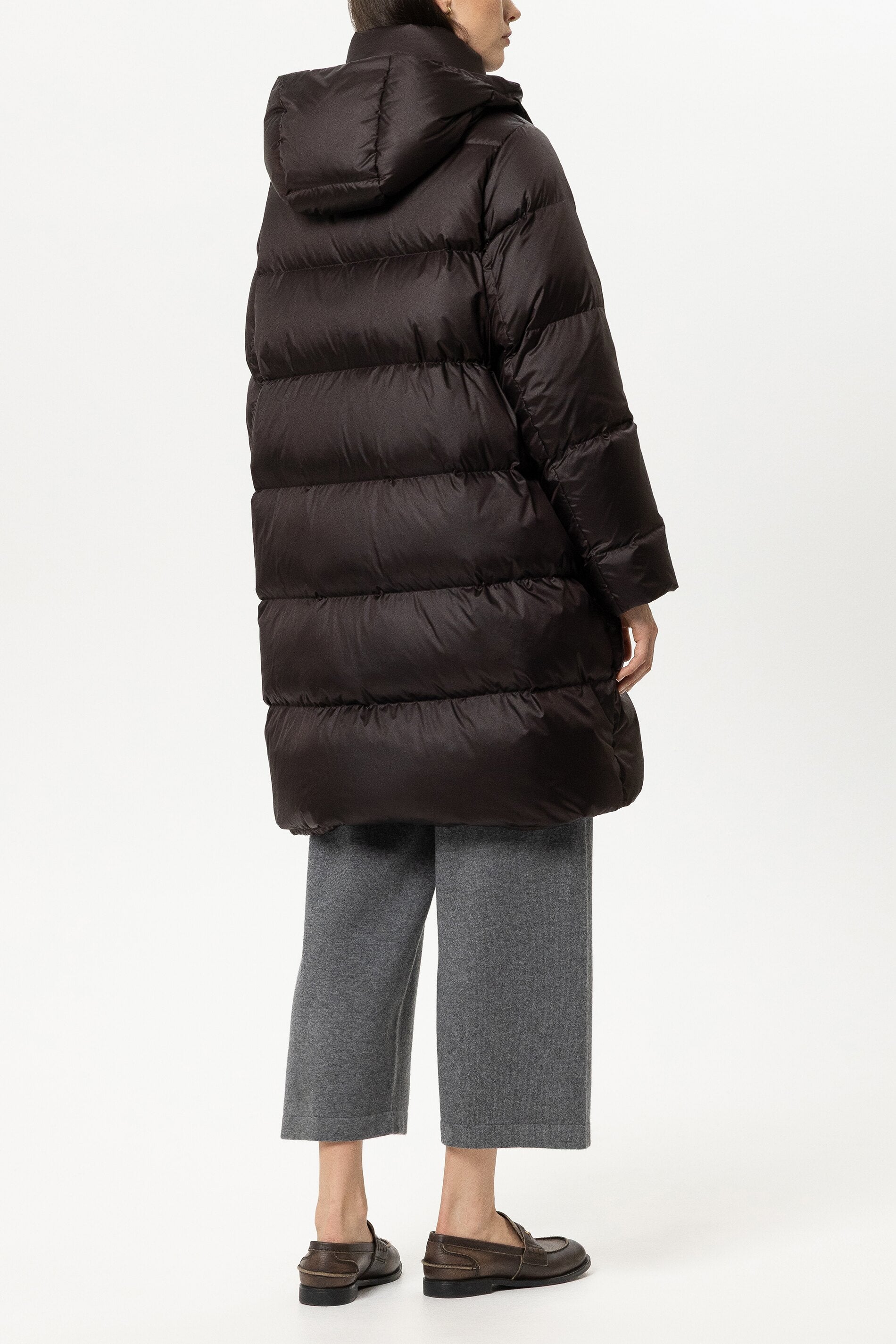 Daunen-Outdoormantel - truffle - Standard | Model Rück