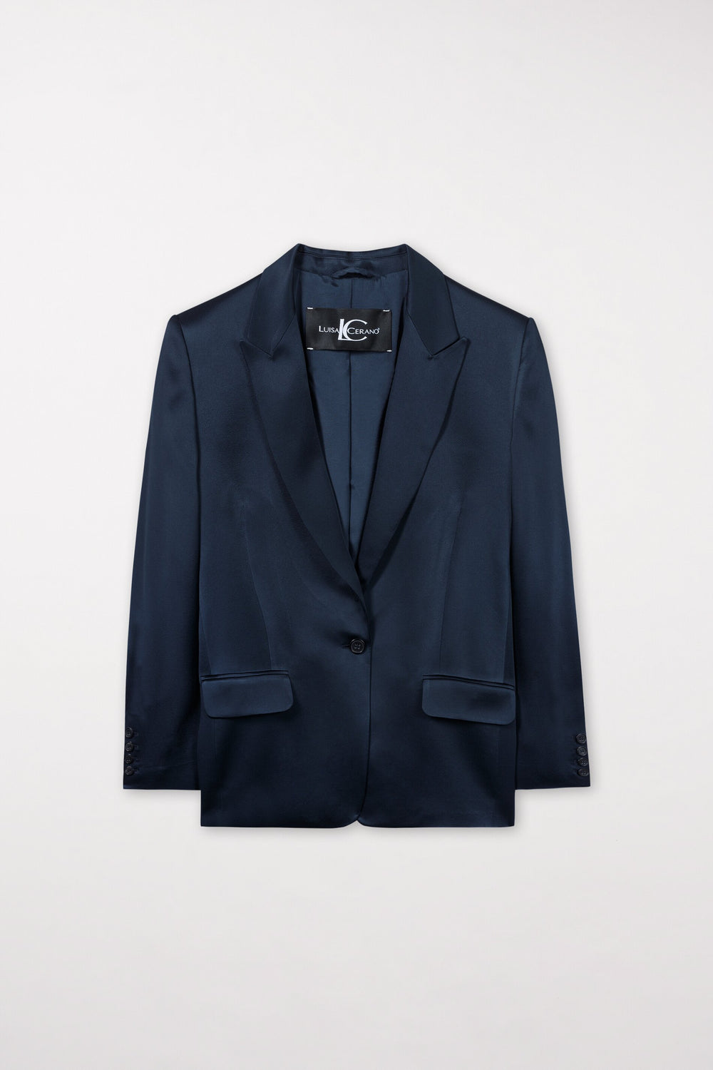 Satin-Ein-Knopf-Blazer - petrol blue - Standard