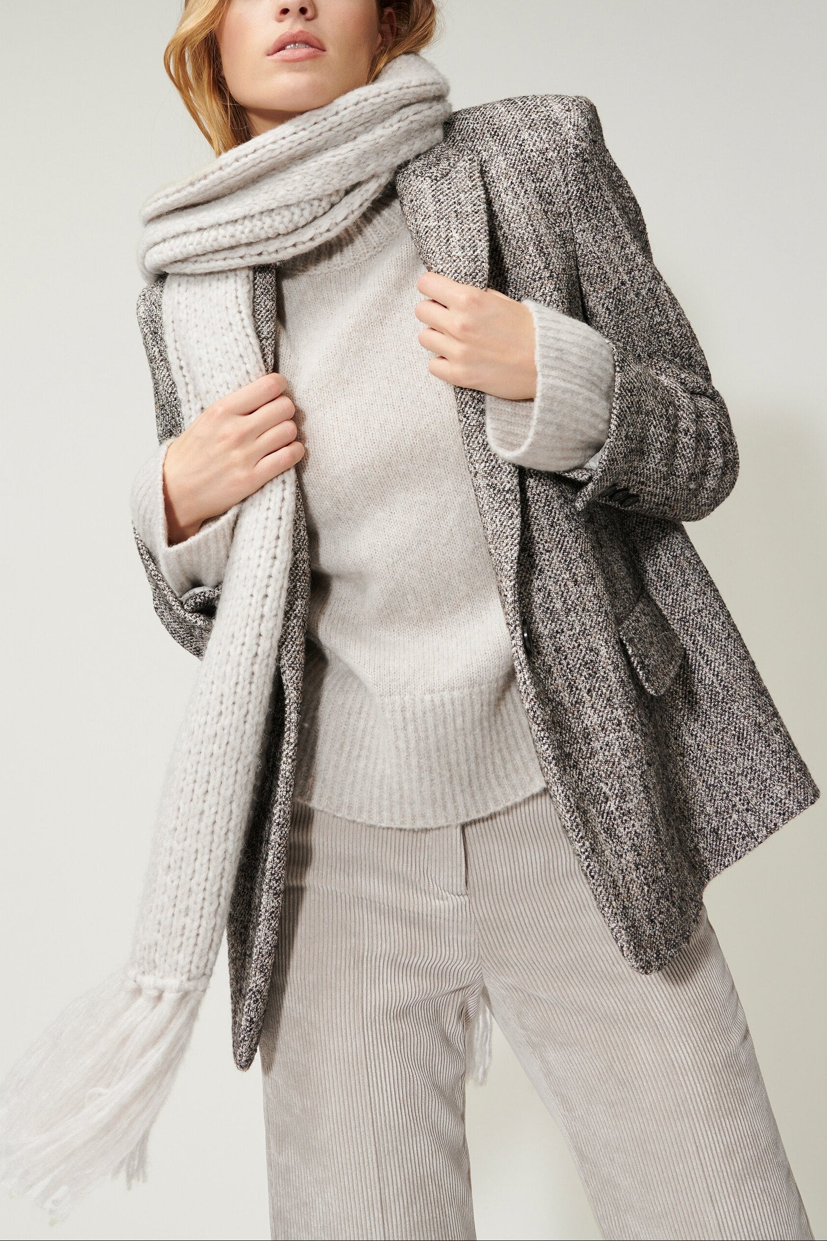 Tweed-Blazer - the fancy tweed - Standard | Model Front