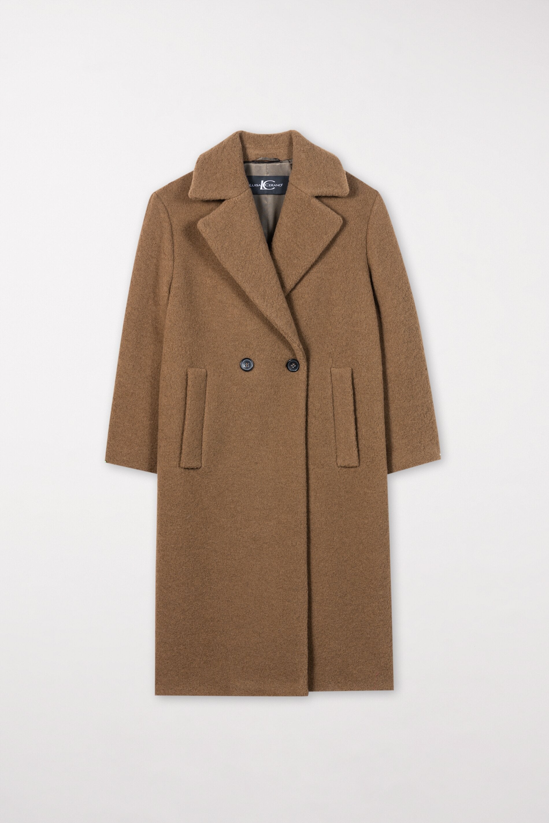 Mantel aus Woll-Mix - cognac - lange Version | Artikel Front