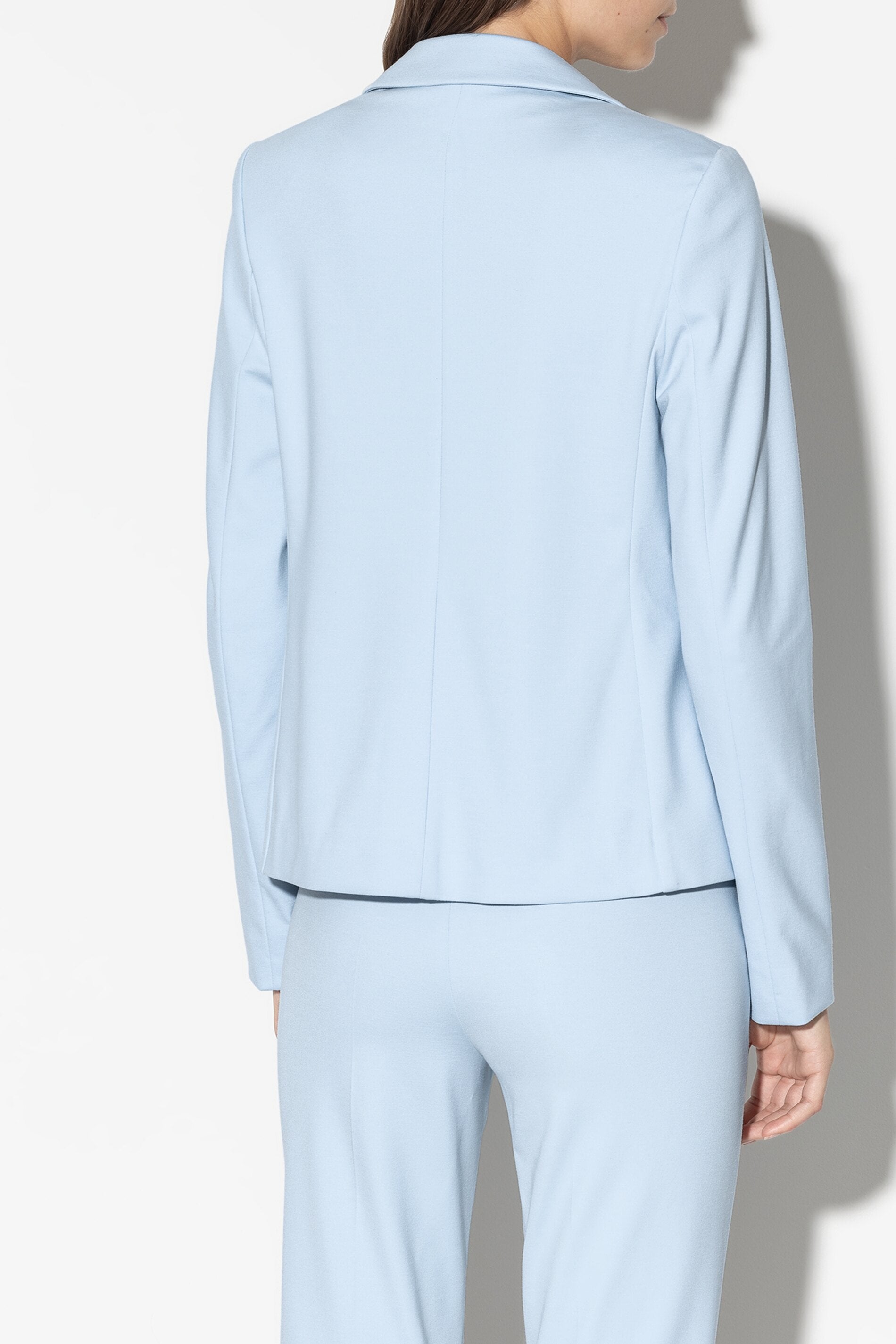 Blazer aus Punto-Milano - sky blue - Standard | Model Rück