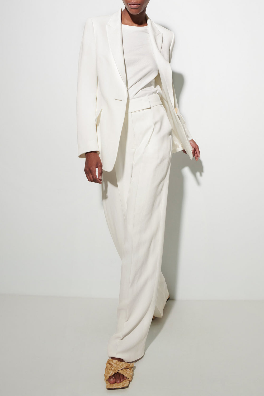 Gabardine-Einknopf-Blazer - milk - Standard