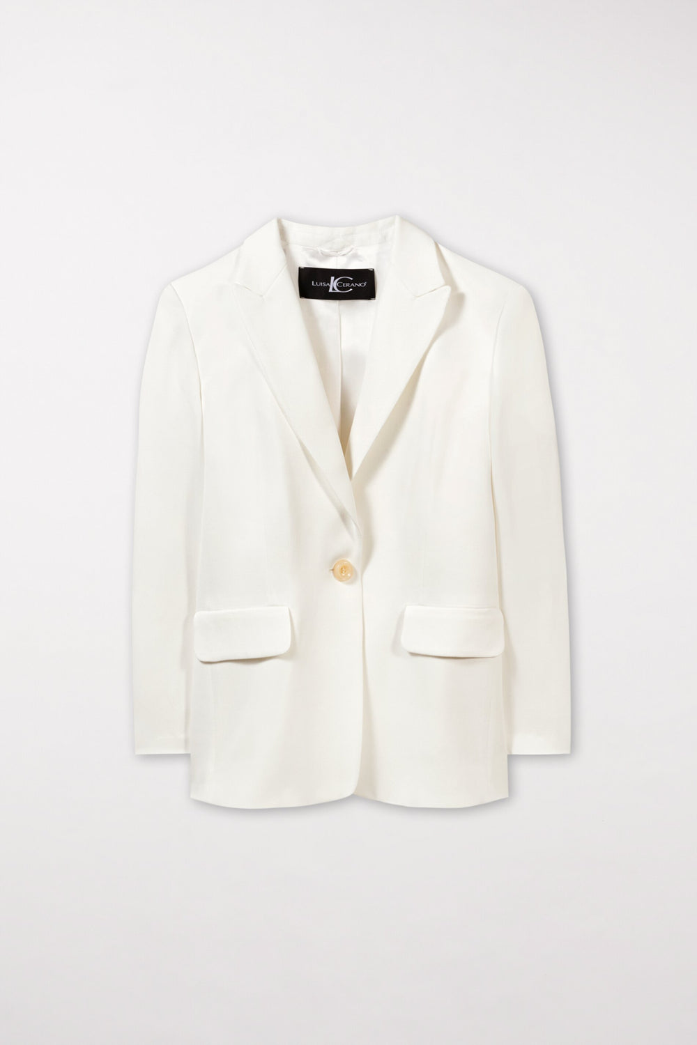 Gabardine-Einknopf-Blazer - milk - Standard