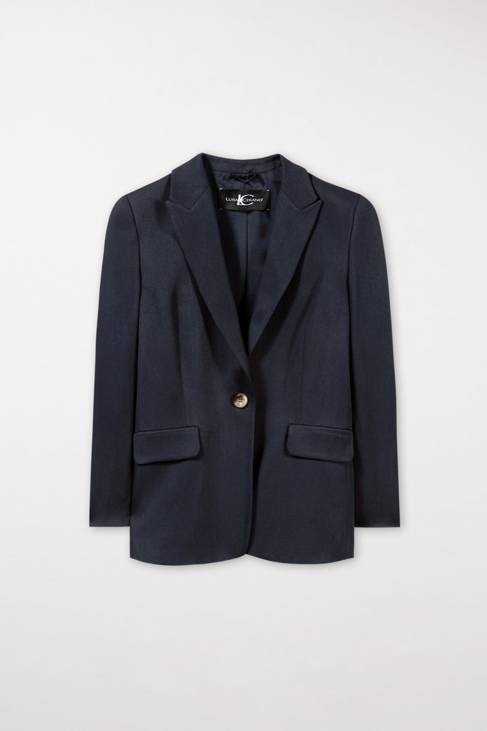Gabardine-Einknopf-Blazer - dark navy - Standard