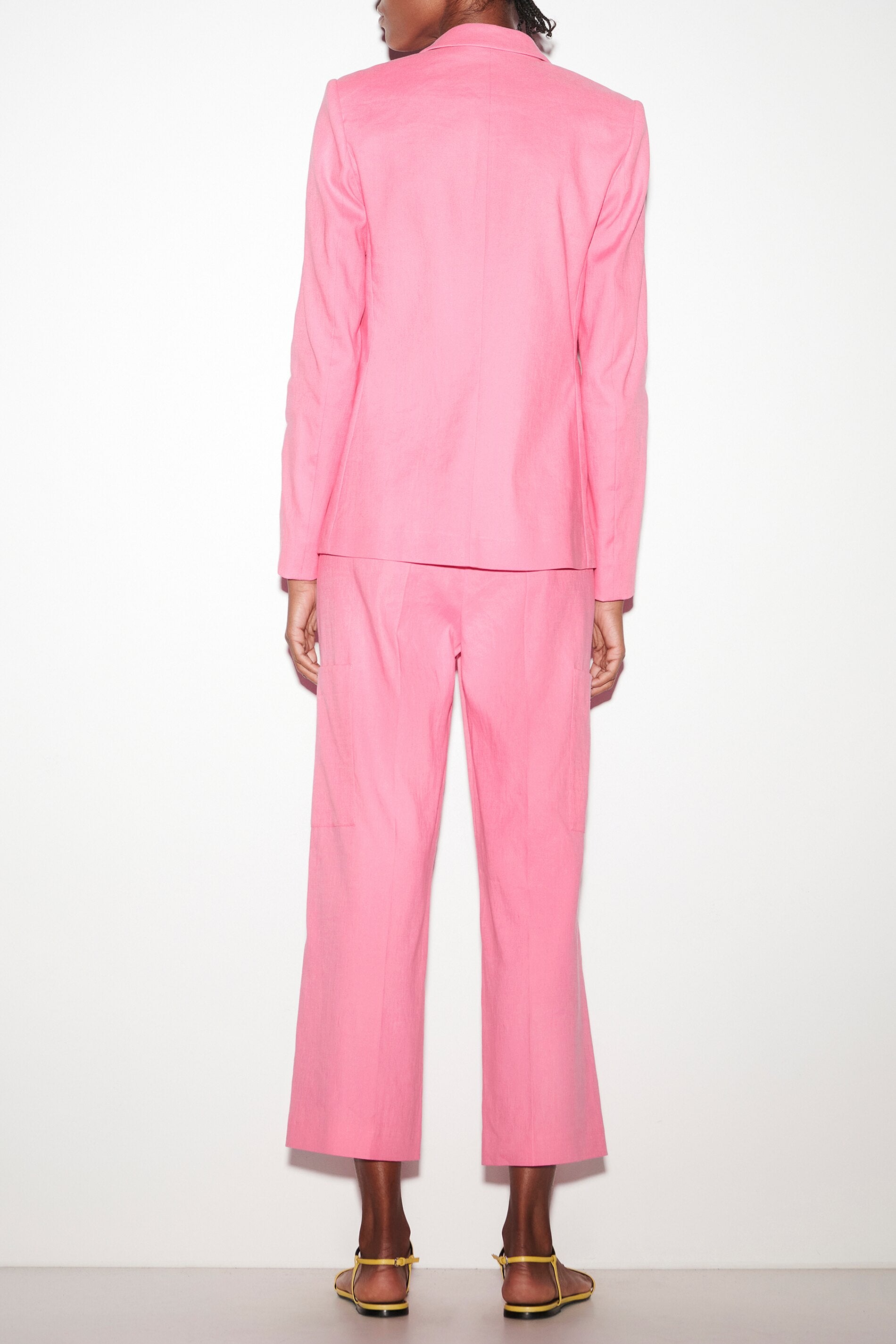 Blazer aus Leinen-Mix - candy pink - Standard | Model Rück