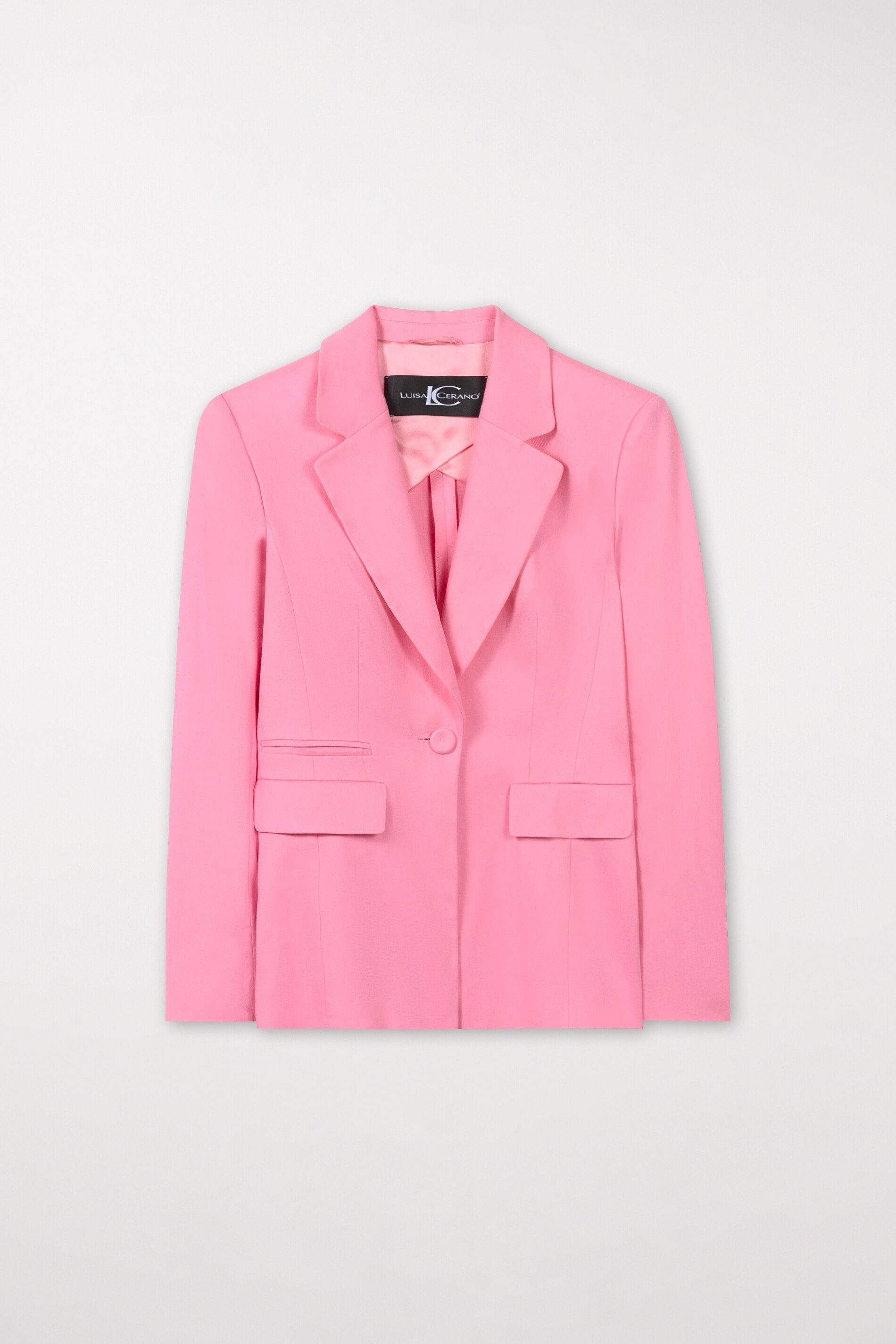 Blazer aus Leinen-Mix candy pink Standard