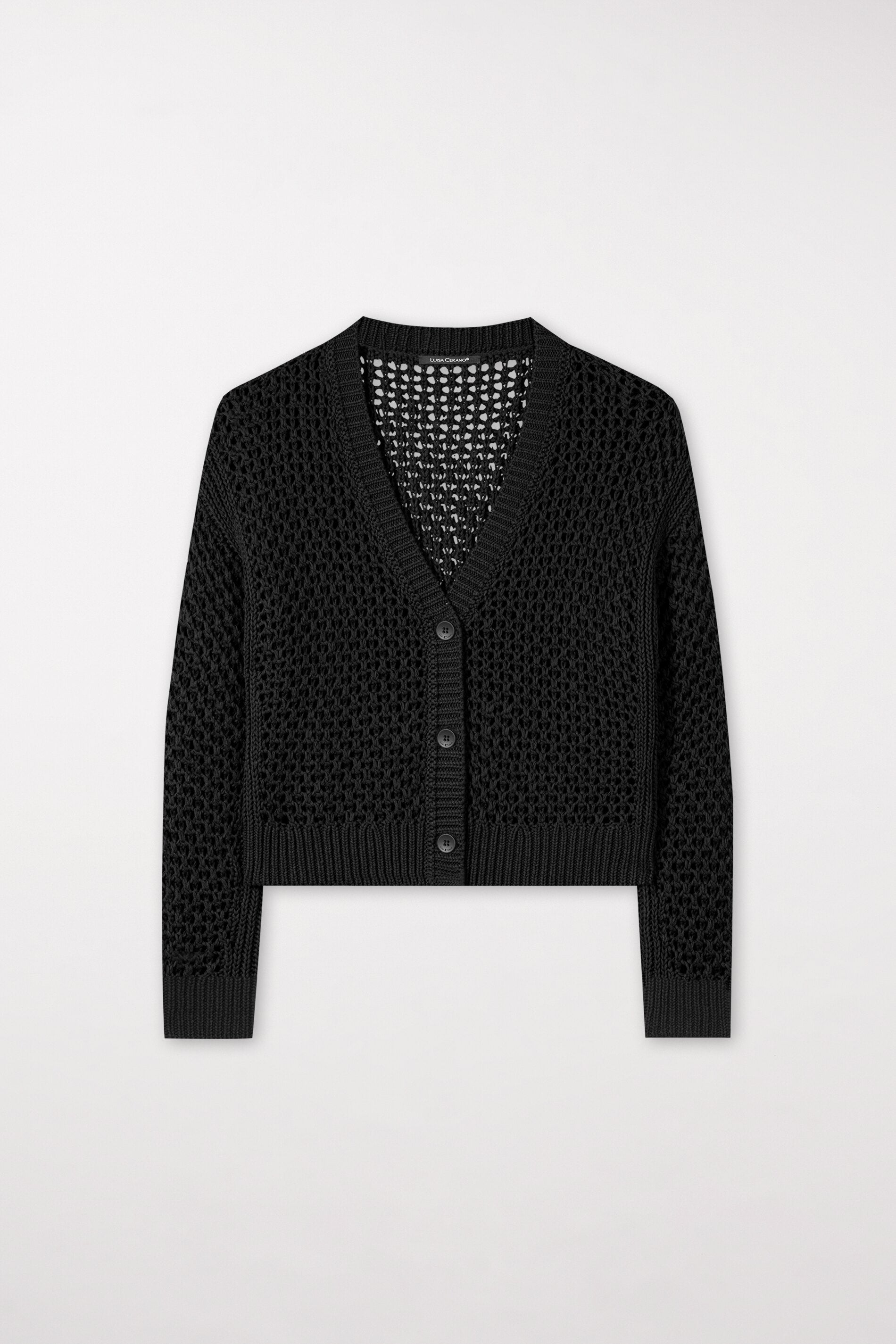 Cardigan aus Leinen-Mix - deep black - Standard | Artikel Front