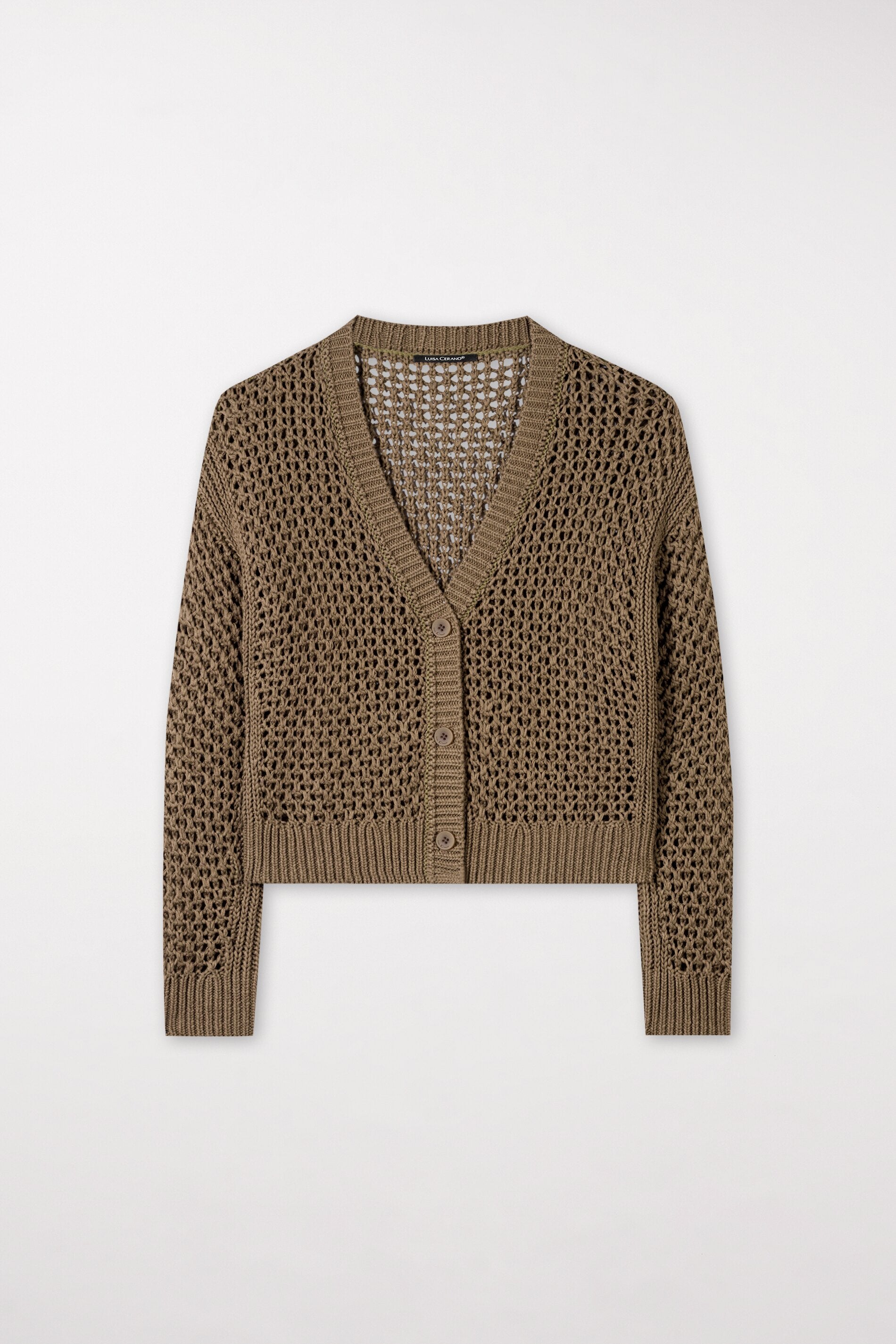 Cardigan aus Leinen-Mix - tobacco - Standard | Artikel Front