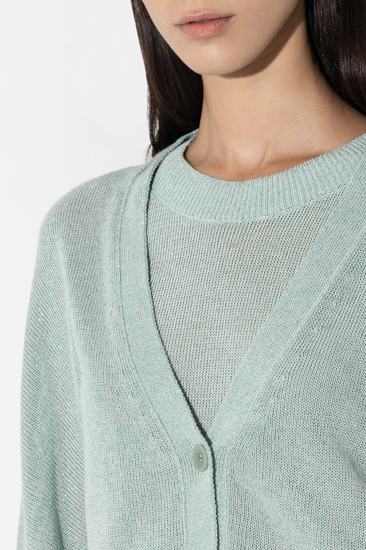 Cardigan in Parallelo-Optik - mint - Standard | Model Detail