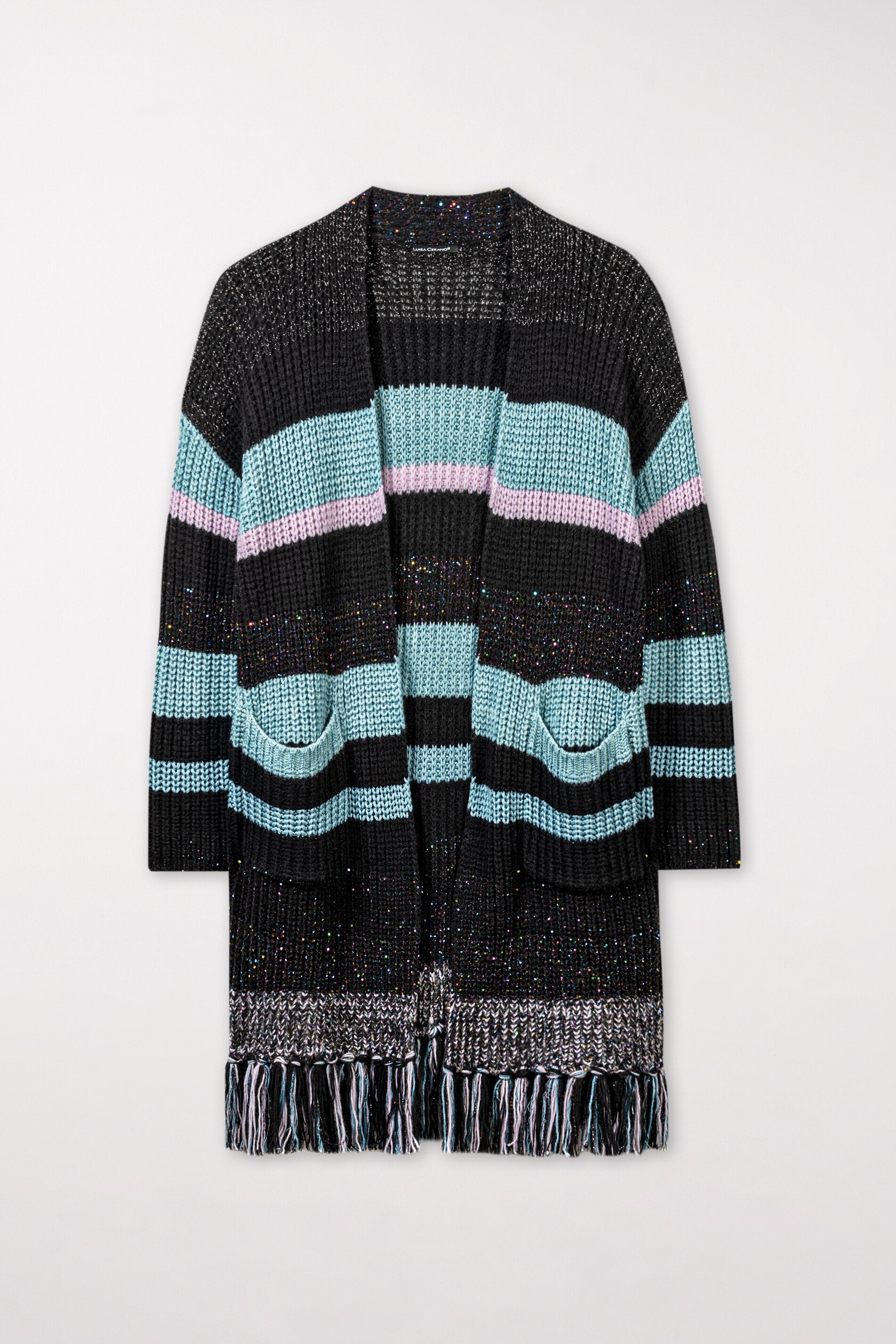 Streifen-Cardigan aus Woll-Mix - multi - Standard | Artikel Front