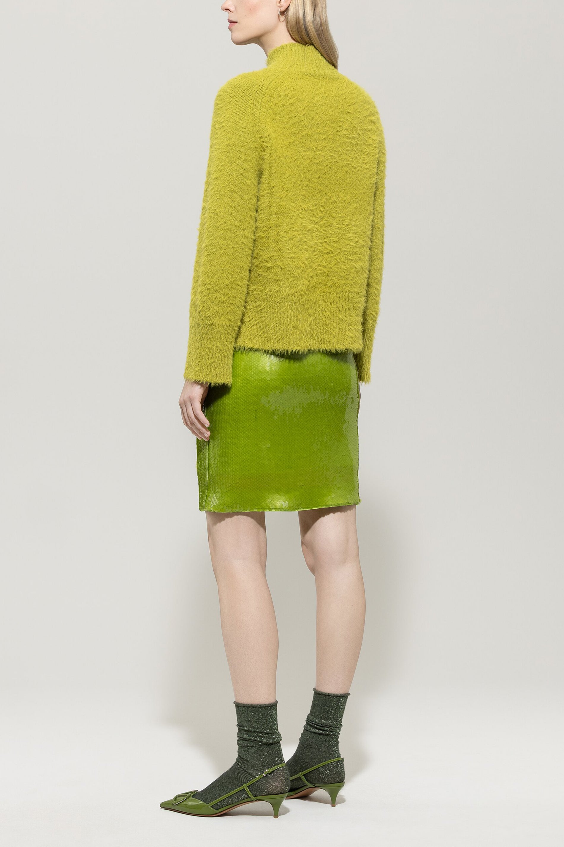 Minirock mit Pailletten - acid - Standard | Model Rück