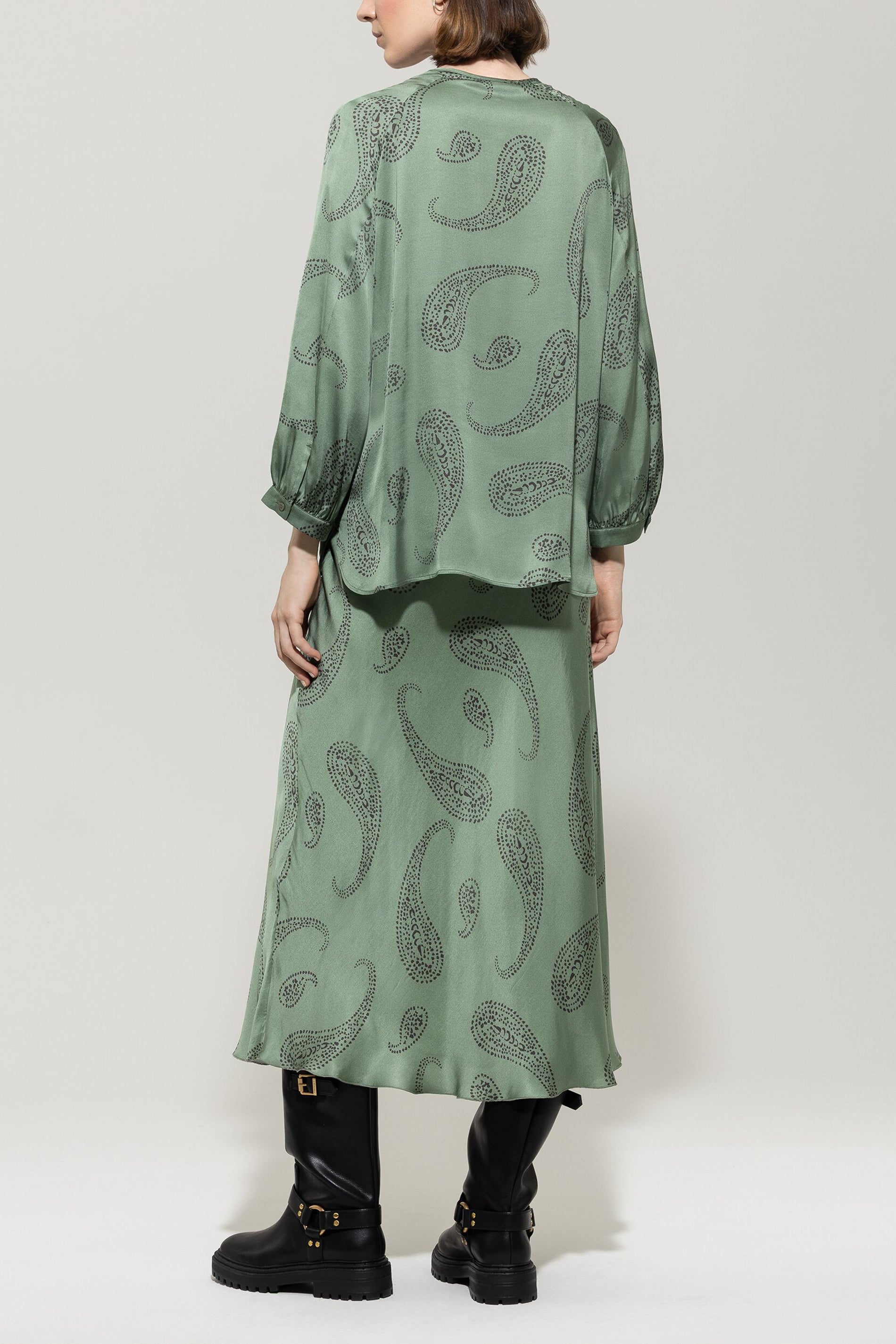 Rock mit Paisley-Print - salbei - Standard | Model Rück