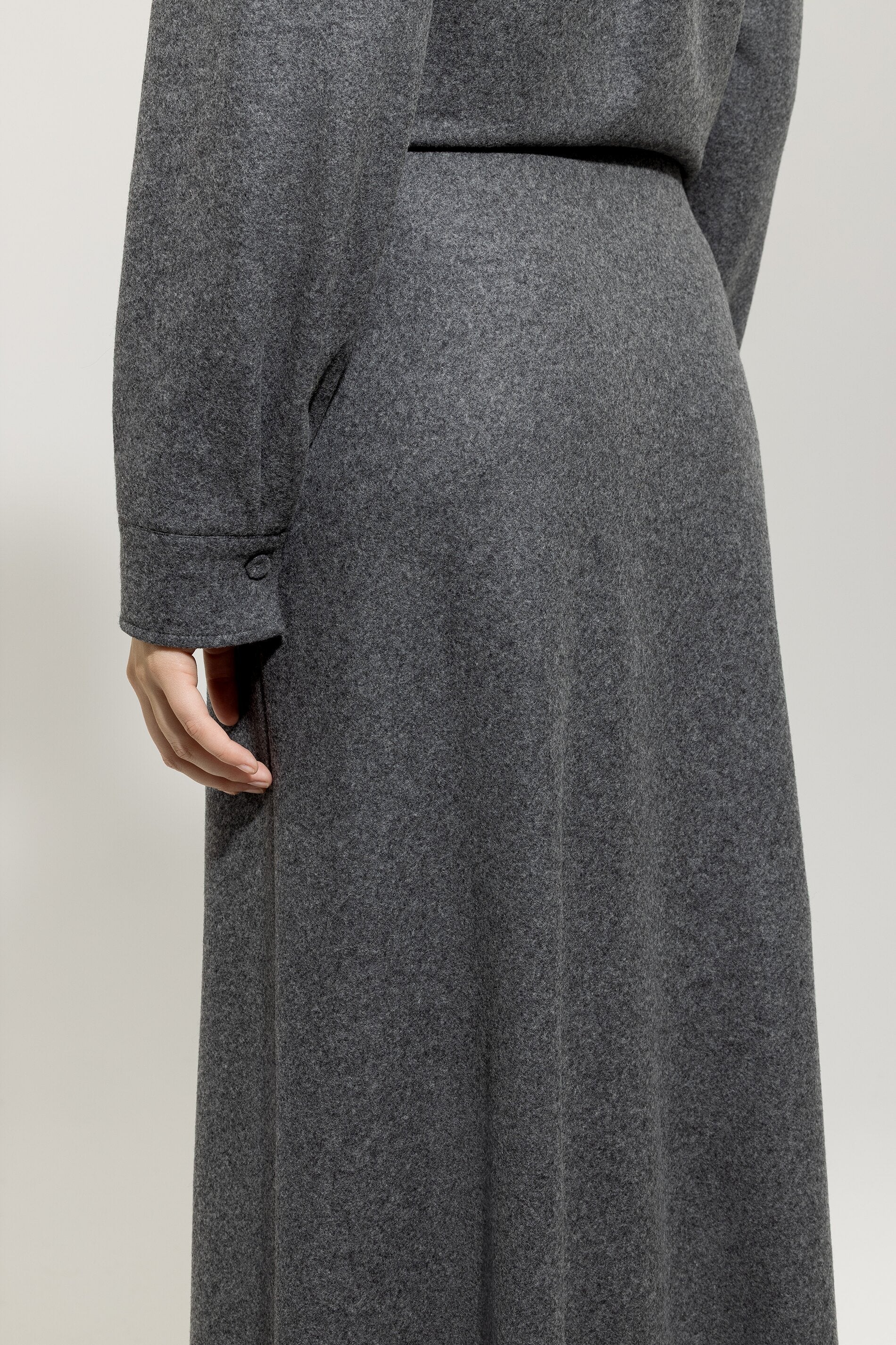 Flanell-Midirock - dark grey melange - Standard | Model Detail