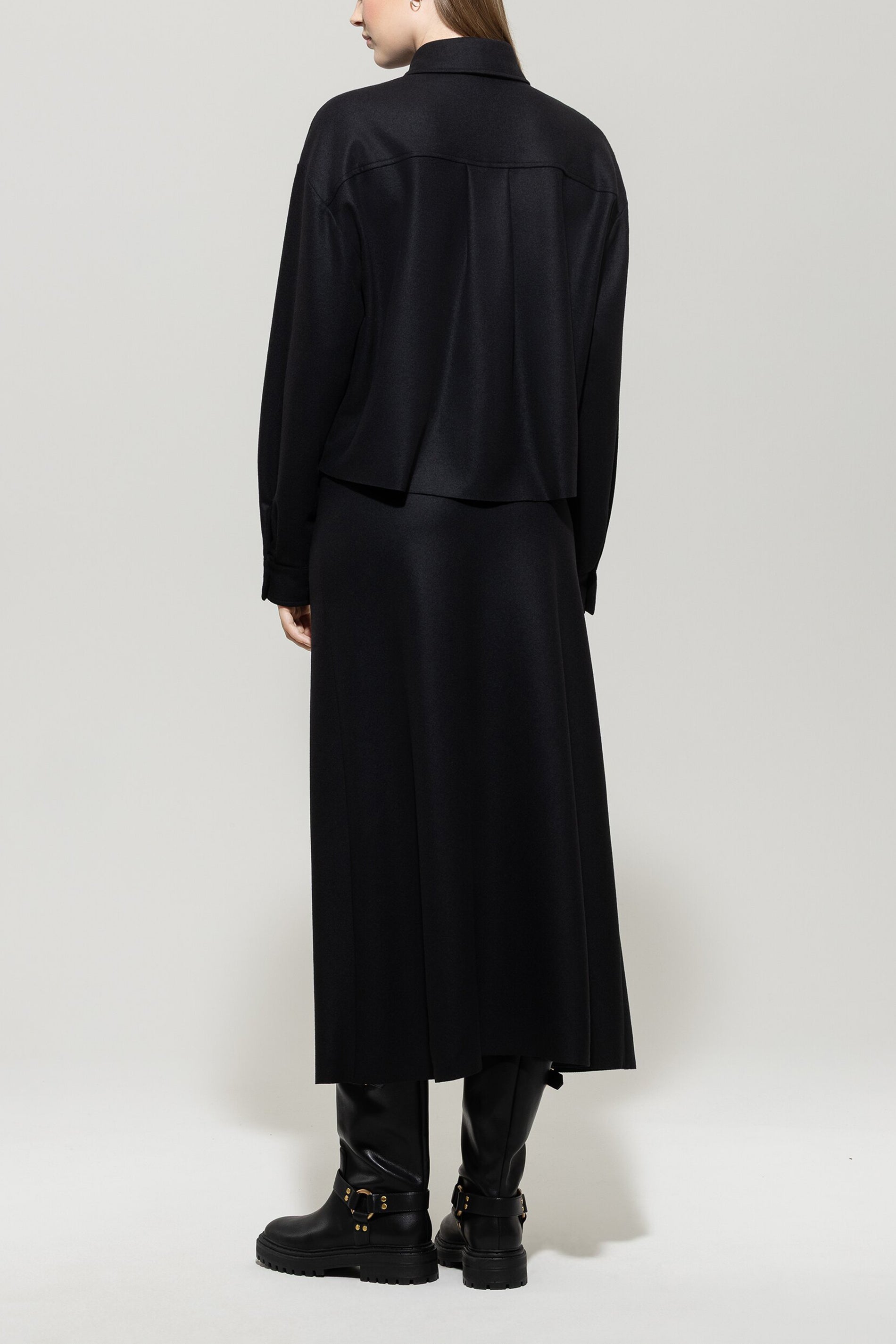 Flanell-Midirock - deep black - Standard | Model Rück