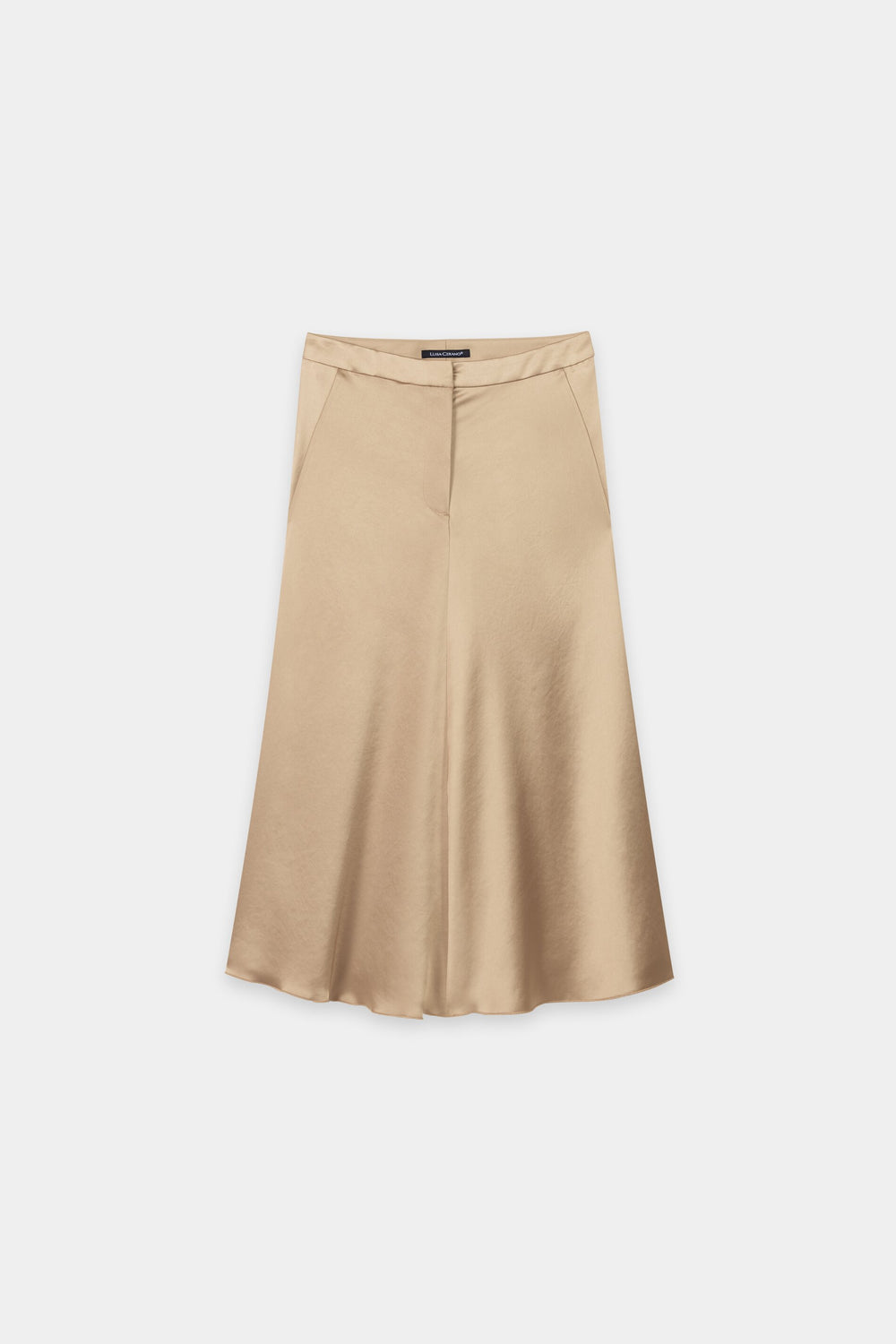 Satin skirt - golden camel - Standard