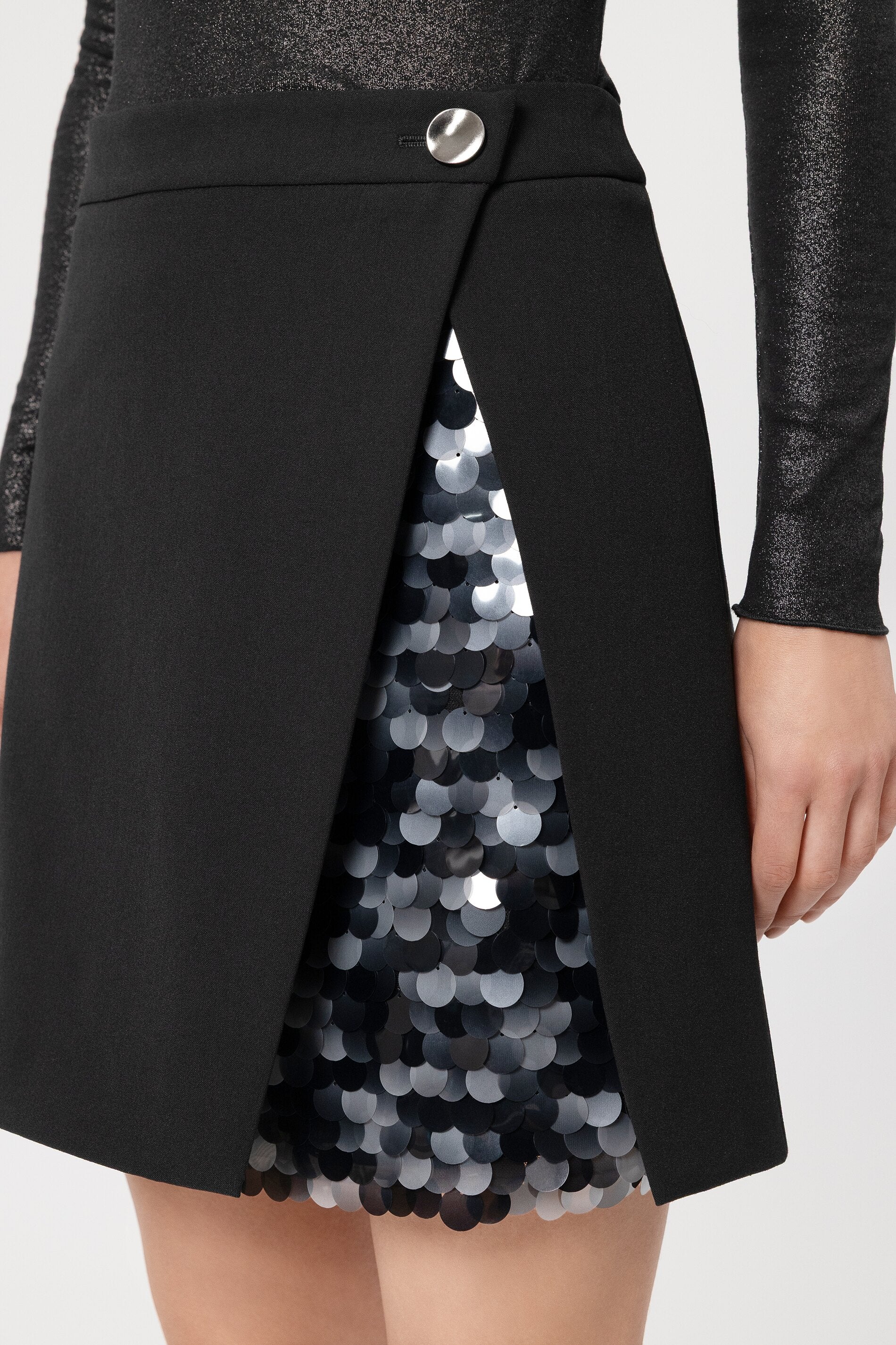 Mini skirt in wrap look - black - Standard