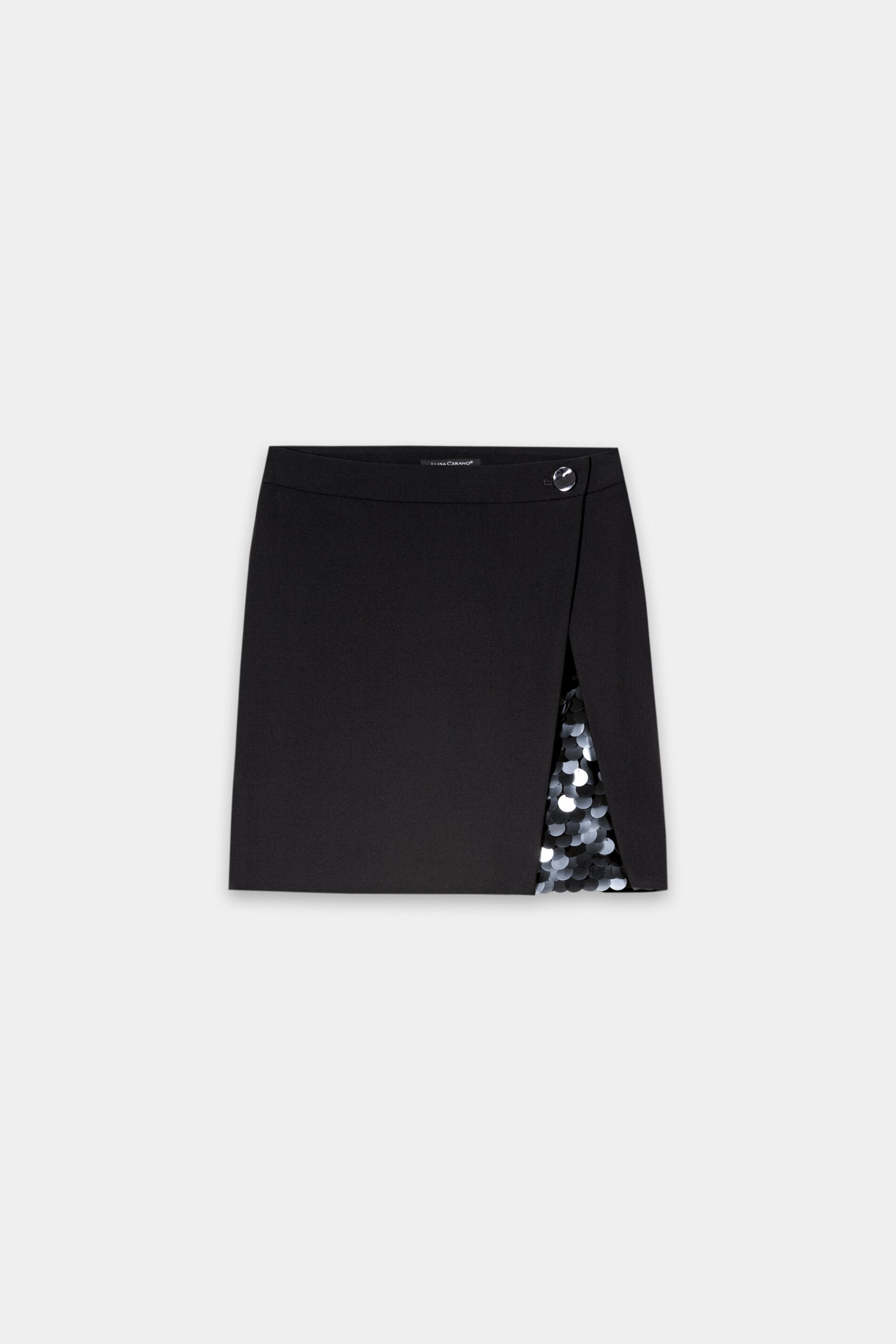 Mini skirt in wrap look - black - Standard